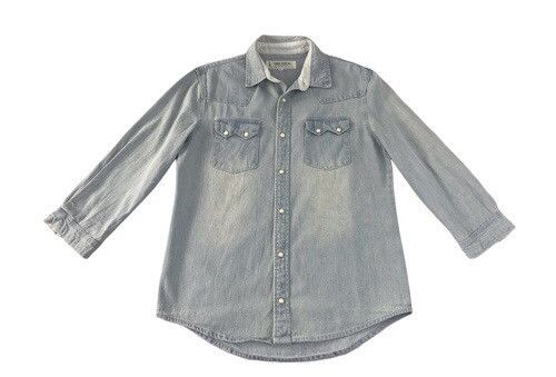 image of Vintage Dry Stick Jeans Snap Button Style in Blue, Men's (Size Medium)