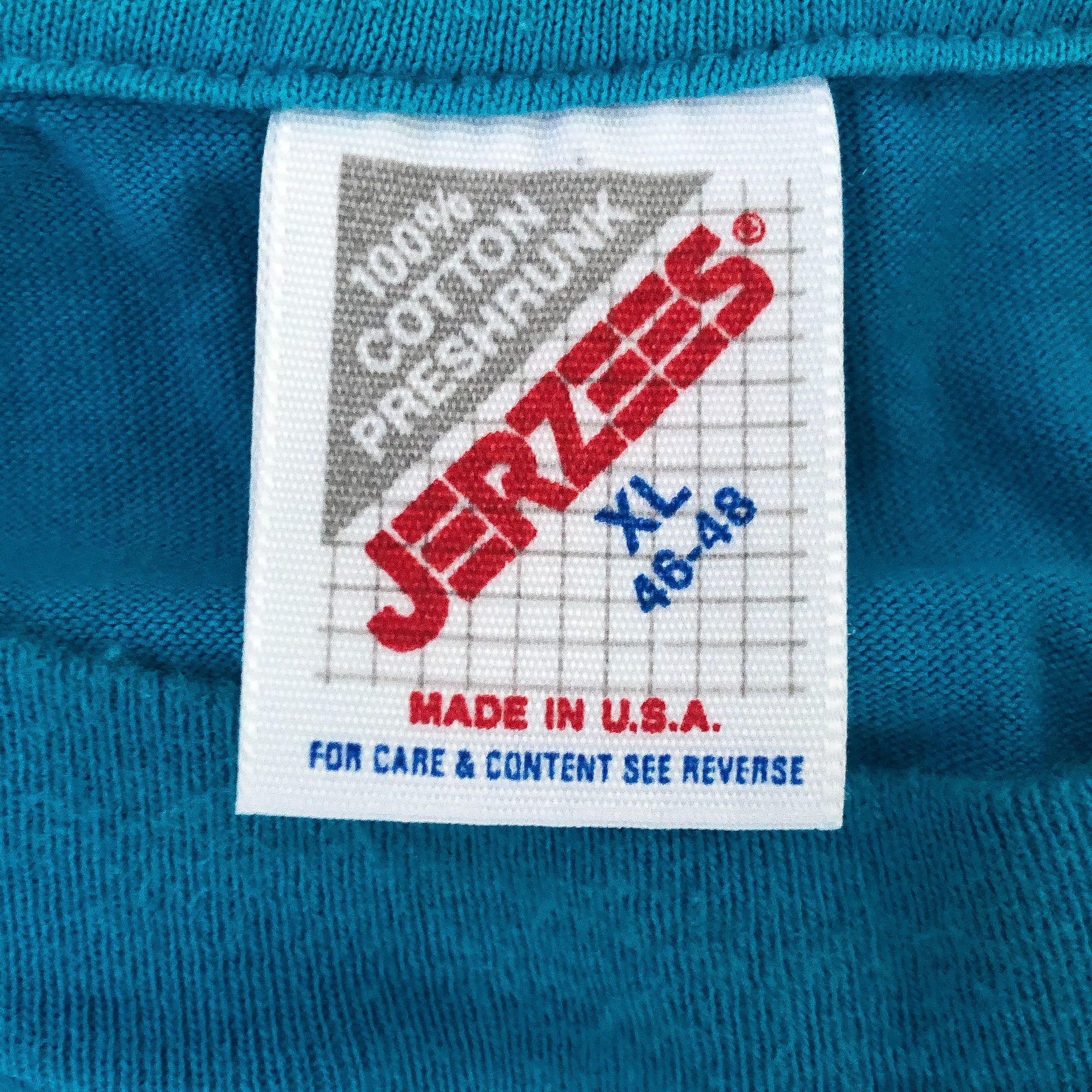 Jerzees × Vintage Vintage 90s Boxy Dark Teal 'Hello Darlin' T-Shirt Size US XL / EU 56 / 4 - 4 Thumbnail