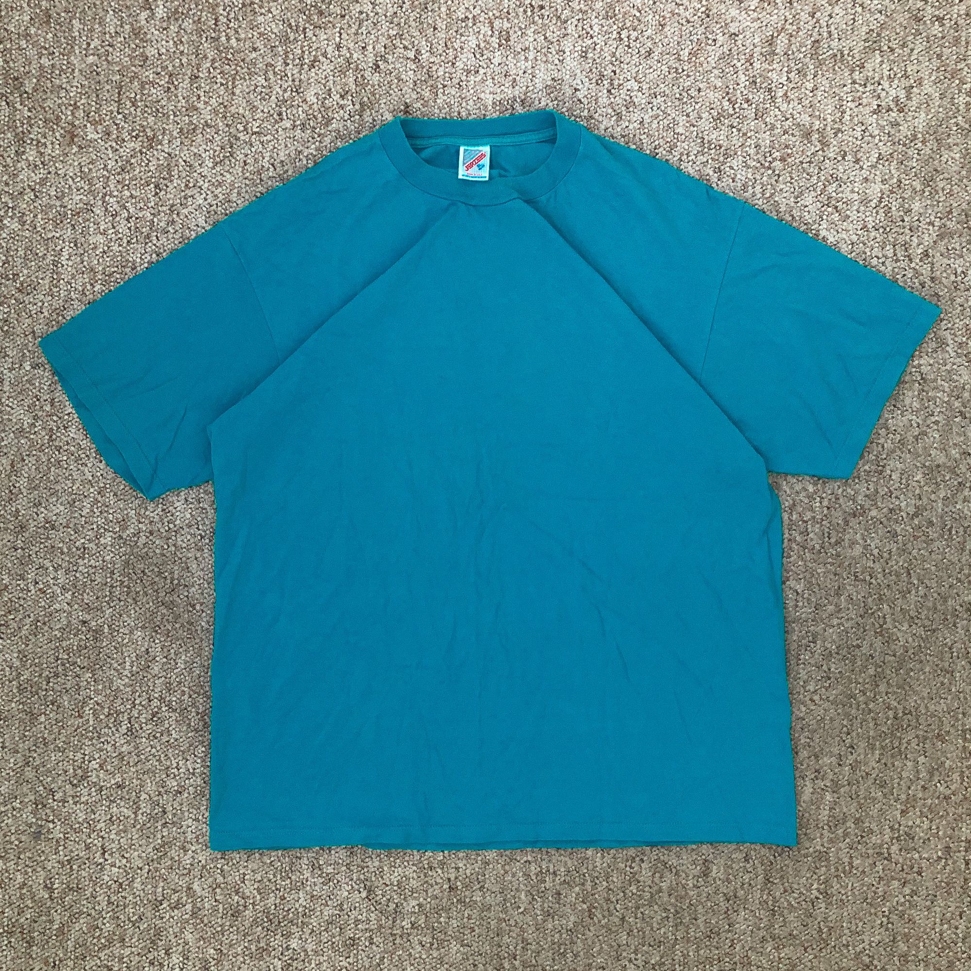 Jerzees × Vintage Vintage 90s Boxy Dark Teal 'Hello Darlin' T-Shirt Size US XL / EU 56 / 4 - 2 Thumbnail