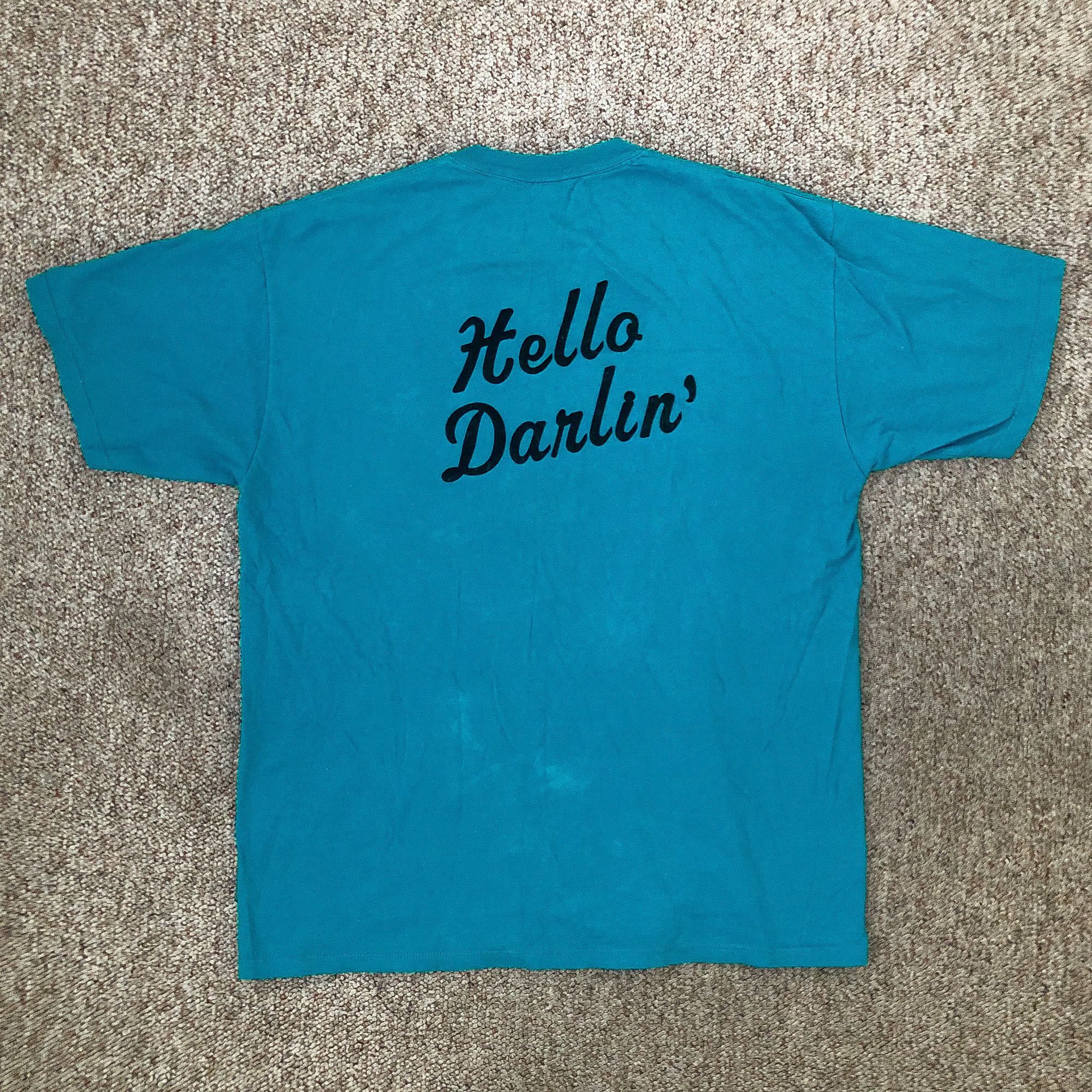 Jerzees × Vintage Vintage 90s Boxy Dark Teal 'Hello Darlin' T-Shirt Size US XL / EU 56 / 4 - 3 Thumbnail