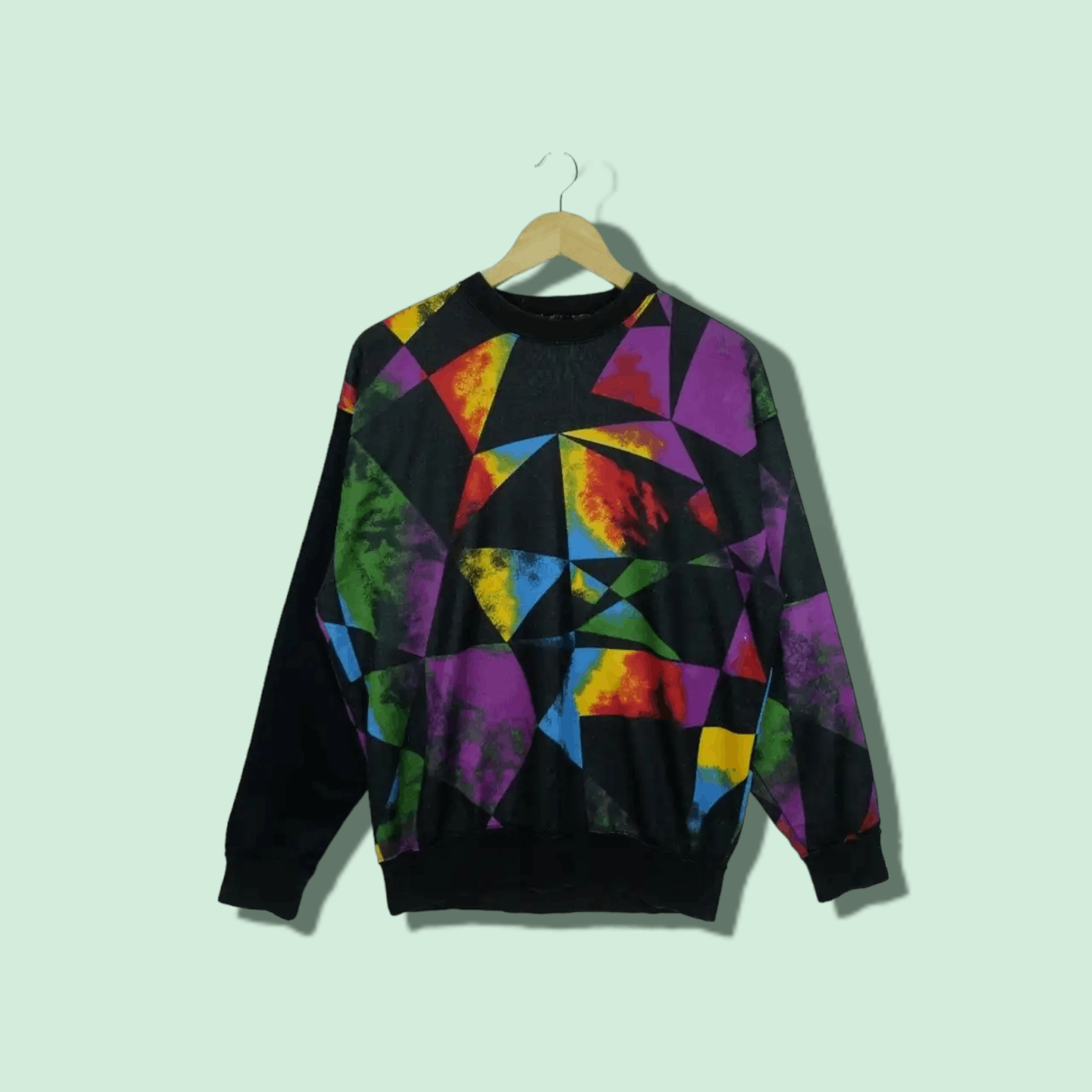 image of Mr Junko Junko Koshino Multicolor Monogram Sweatshirts in Black, Men's (Size Medium)