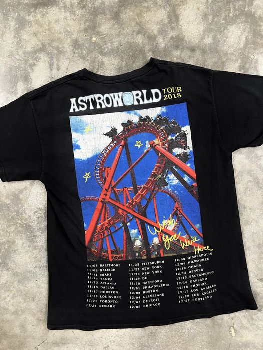 Travis Scott Travis Scott Astroworld Roller Coaster Tee Black Sz