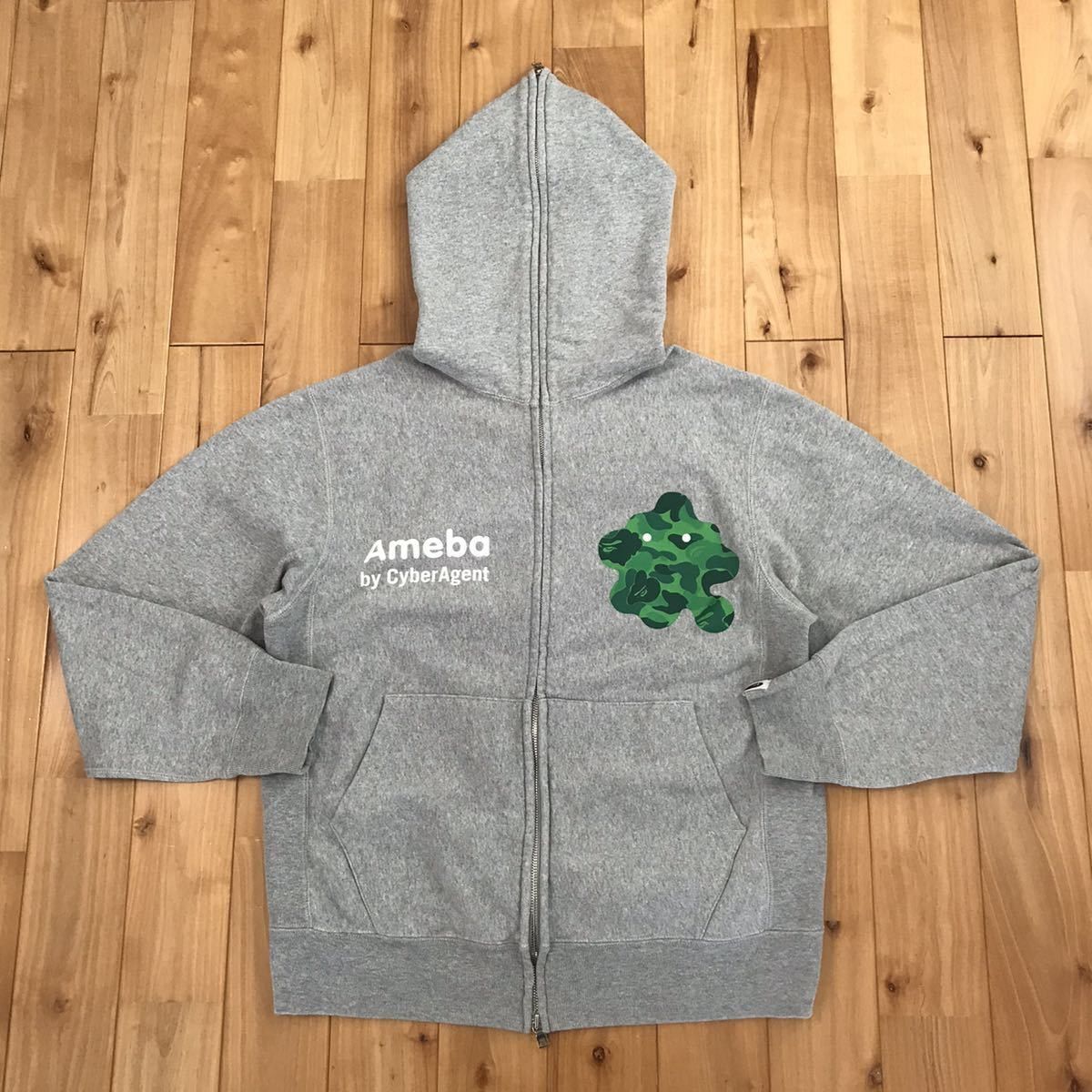 image of Not Sold In Store Bape Cyber ​​agent Ameba Full Zip Hoodie in Grey, Men's (Size Small)