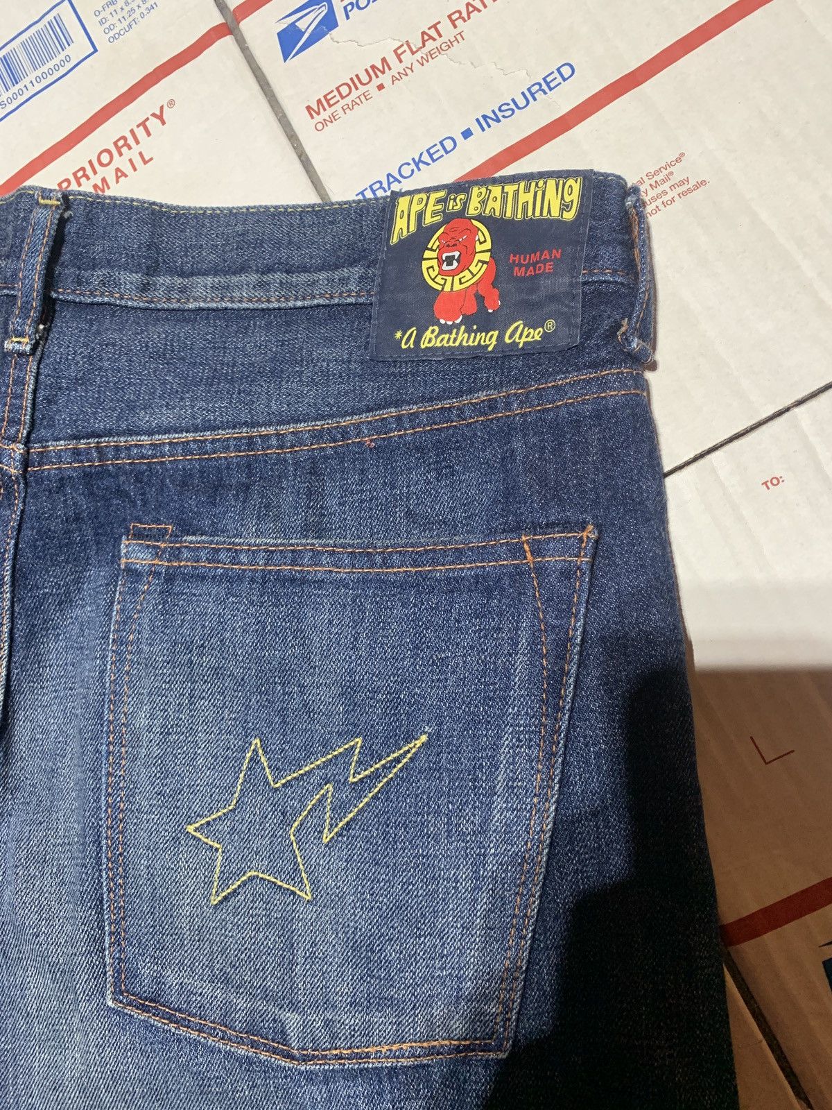 Bape Bapesta Denim Size US 33 - 3 Thumbnail