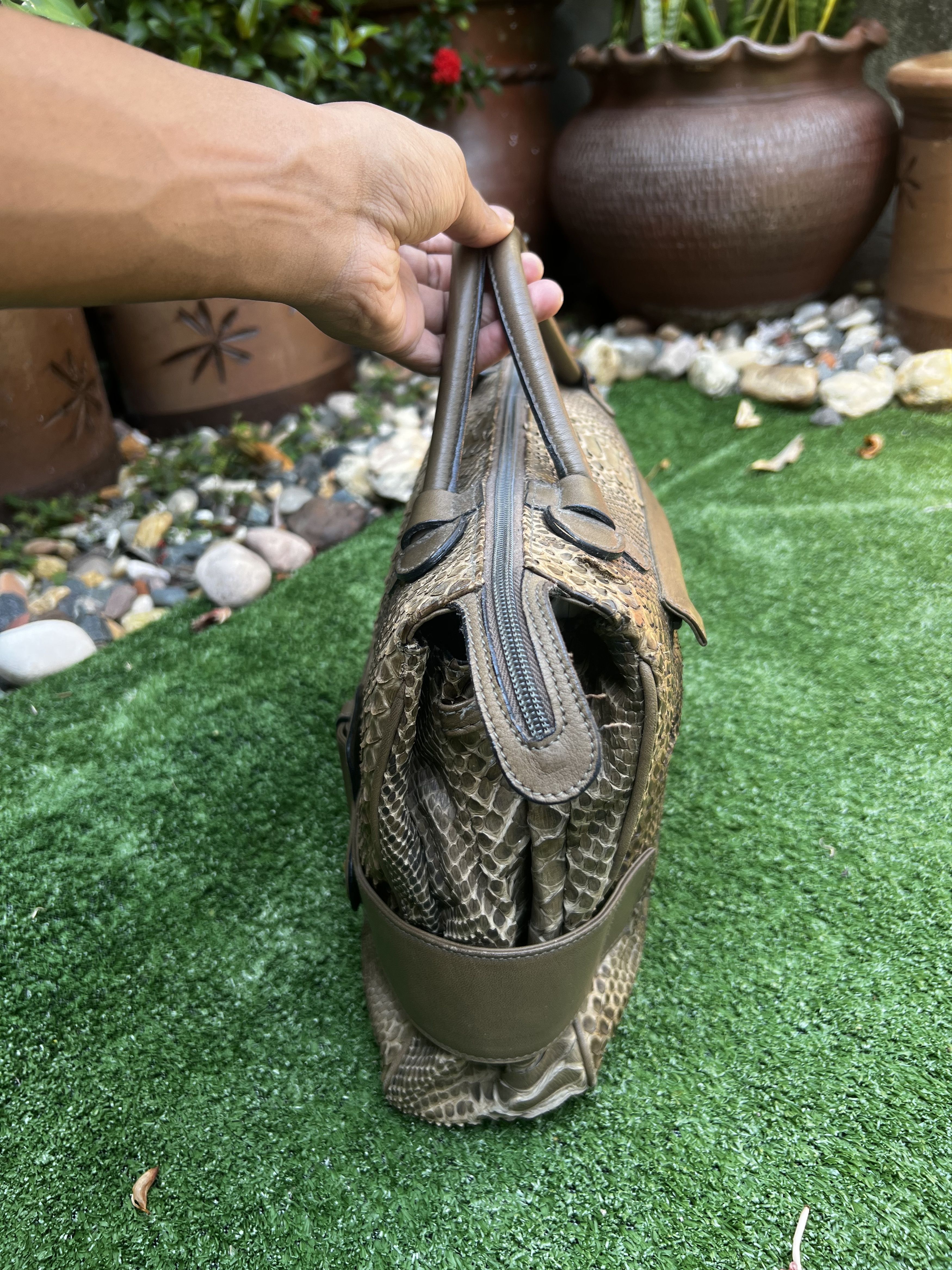 Genuine Leather Rical Python Leather Made in Italy Handbag Size ONE SIZE - 5 Thumbnail