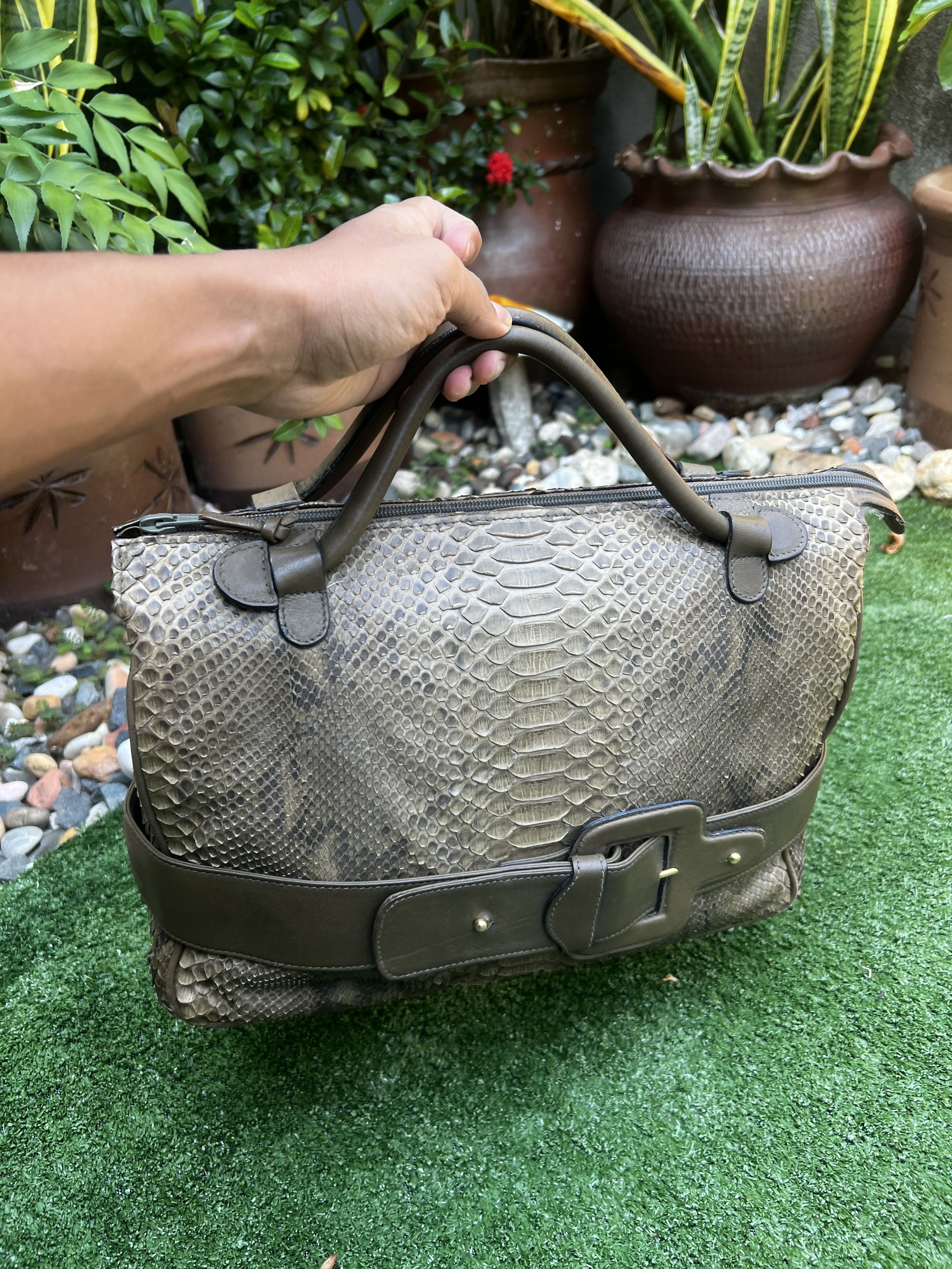 Genuine Leather Rical Python Leather Made in Italy Handbag Size ONE SIZE - 2 Thumbnail
