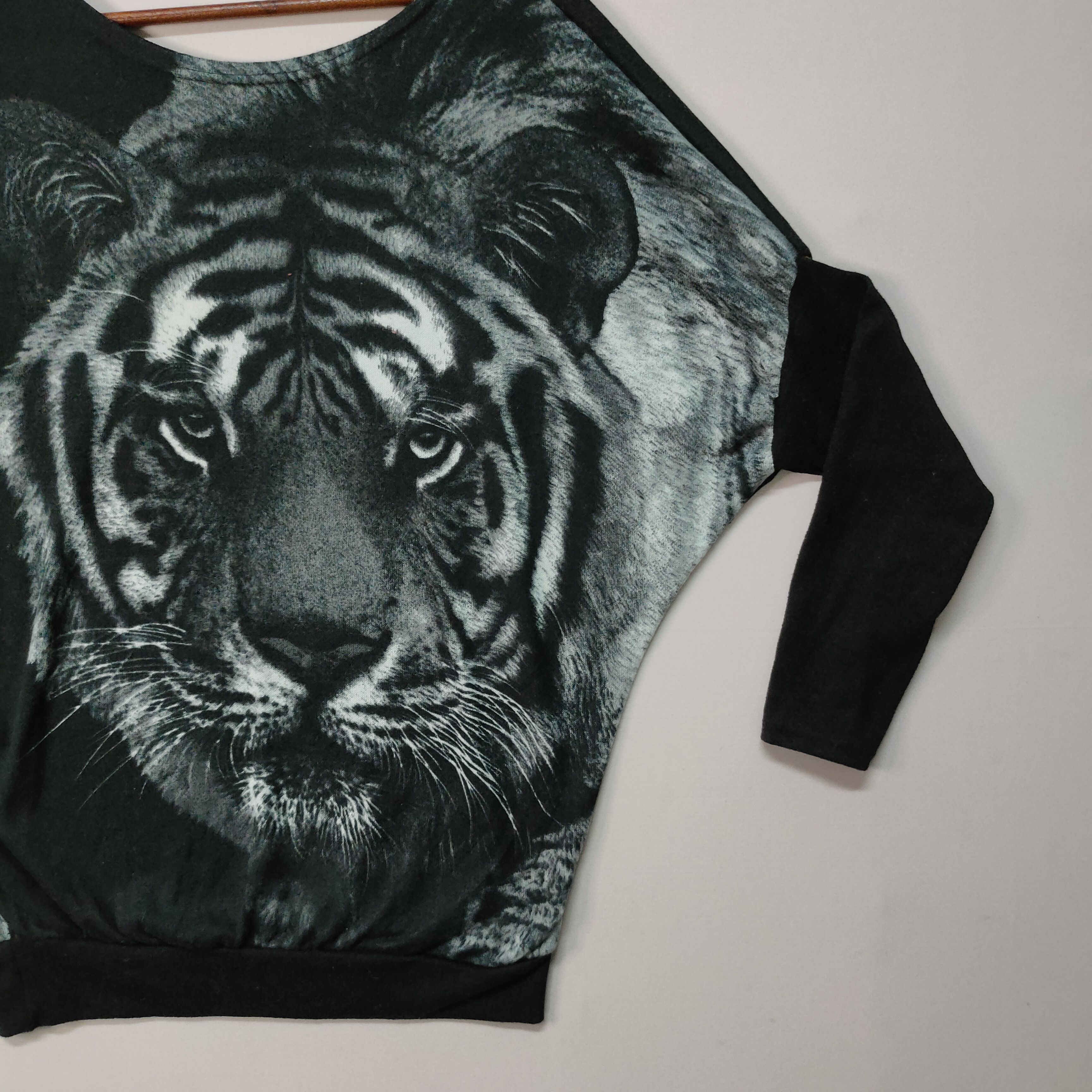 Habitat VINTAGE UNBRANDED Tiger Logo LONG SLEEVE SHIRT Size US L / EU 52-54 / 3 - 7 Thumbnail