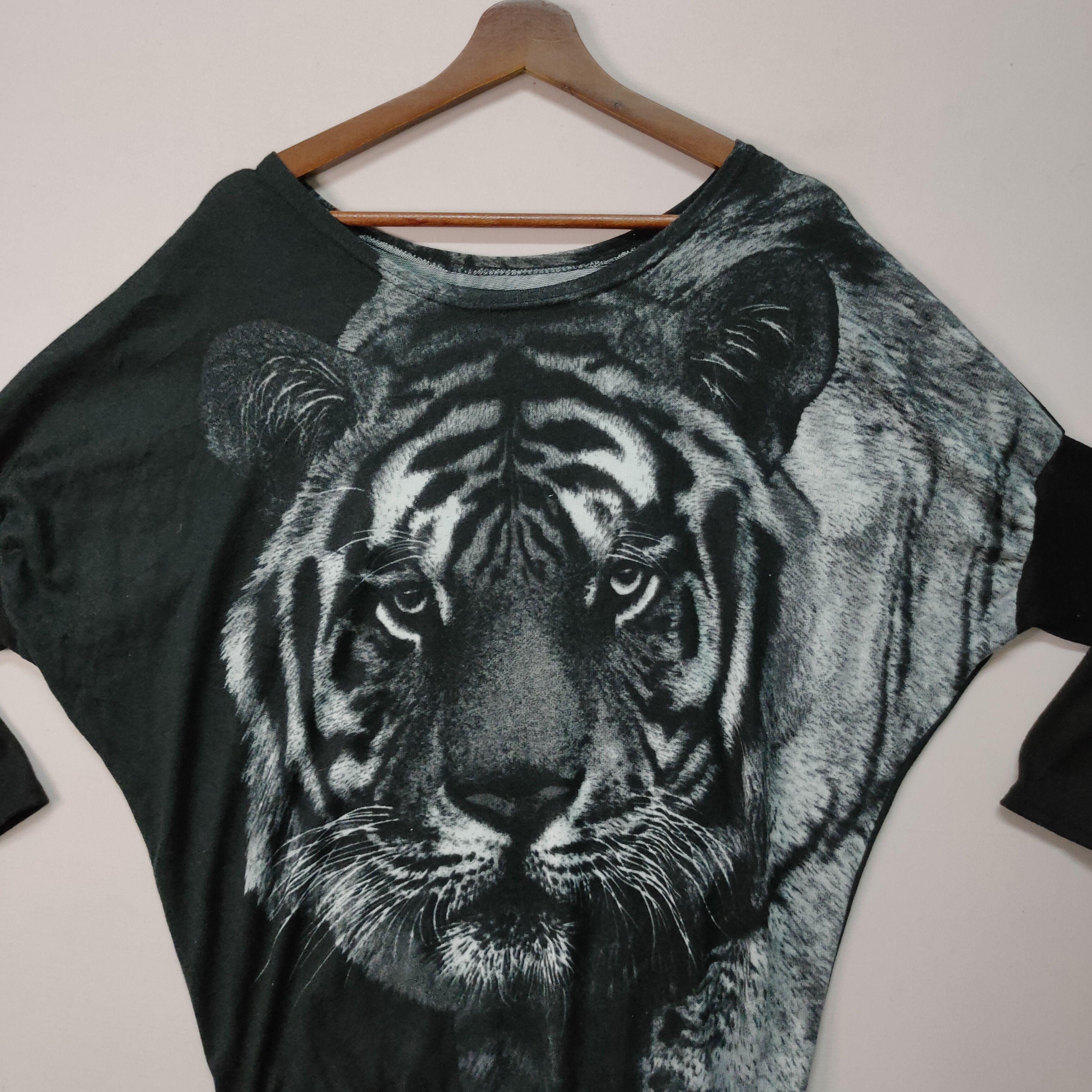 Habitat VINTAGE UNBRANDED Tiger Logo LONG SLEEVE SHIRT Size US L / EU 52-54 / 3 - 2 Thumbnail
