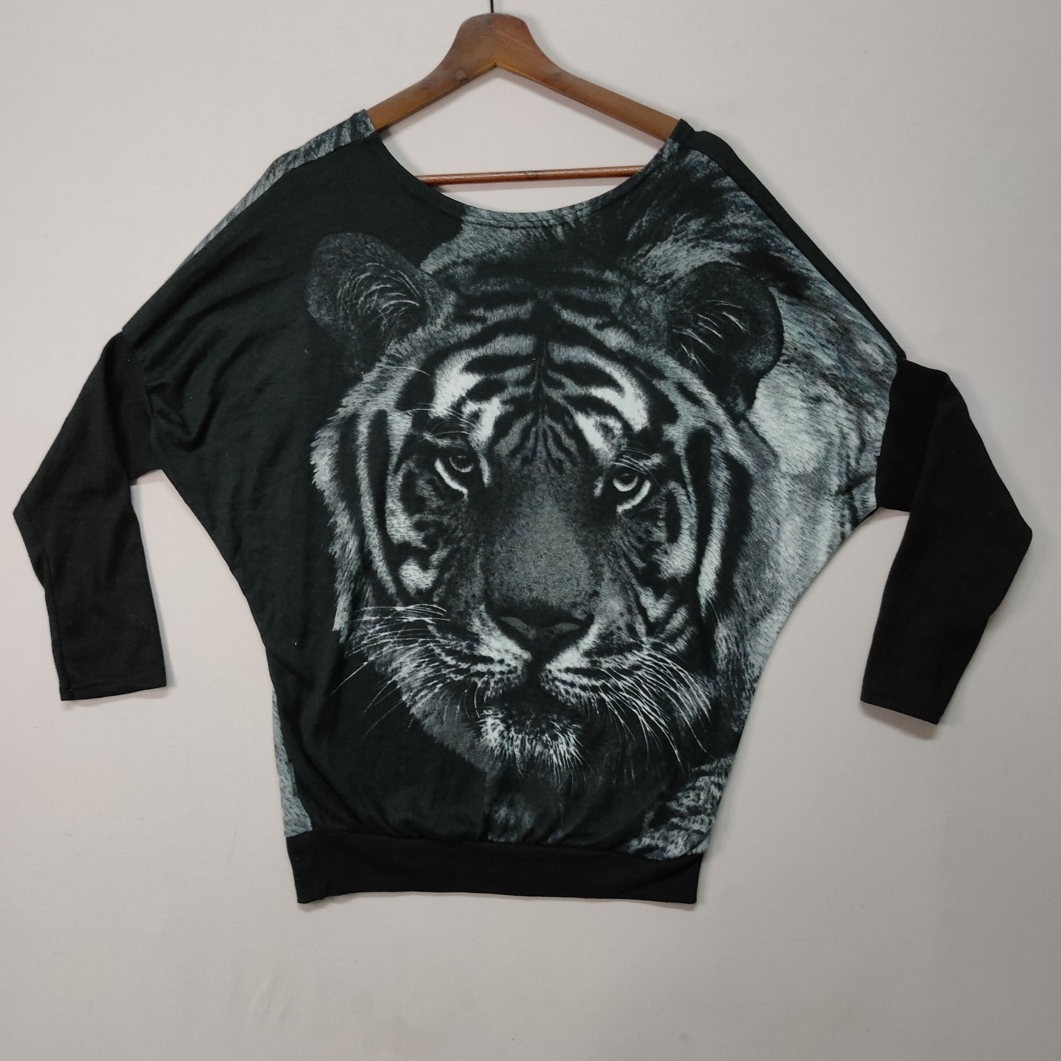 Habitat VINTAGE UNBRANDED Tiger Logo LONG SLEEVE SHIRT Size US L / EU 52-54 / 3 - 1 Thumbnail