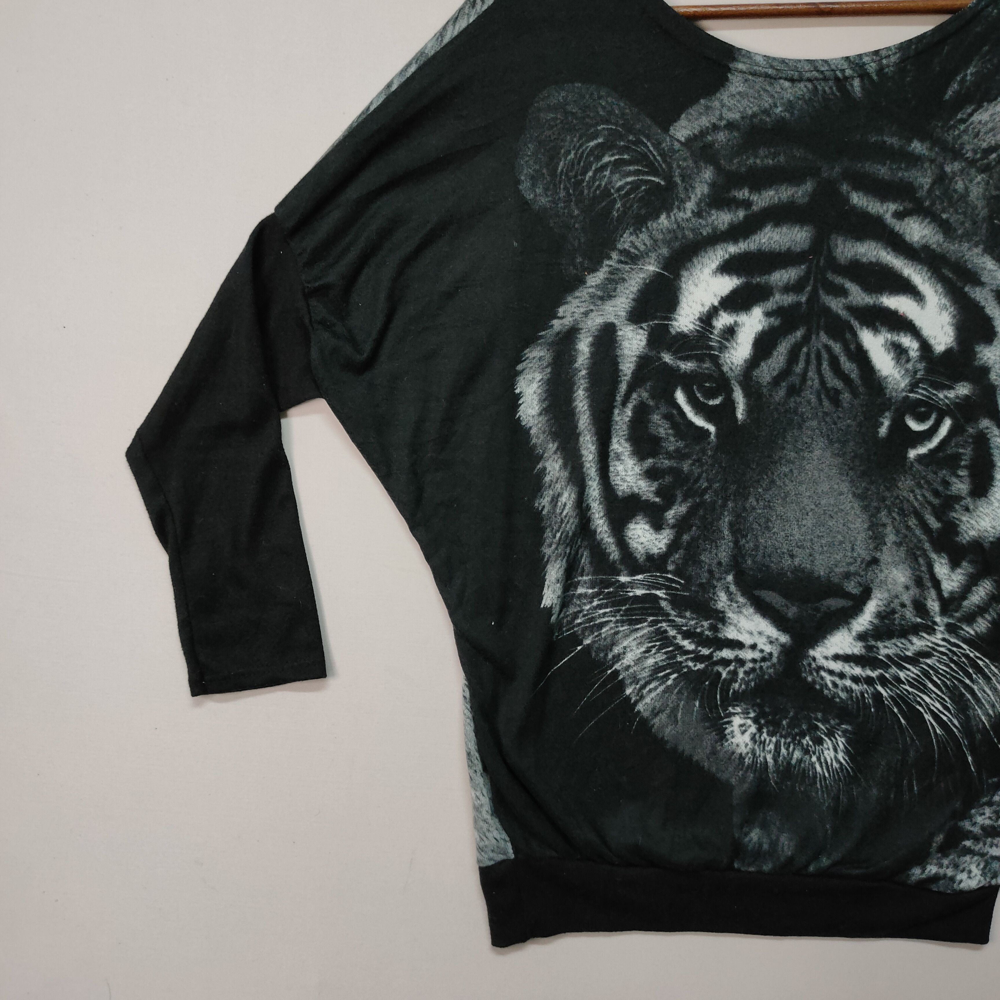 Habitat VINTAGE UNBRANDED Tiger Logo LONG SLEEVE SHIRT Size US L / EU 52-54 / 3 - 8 Thumbnail