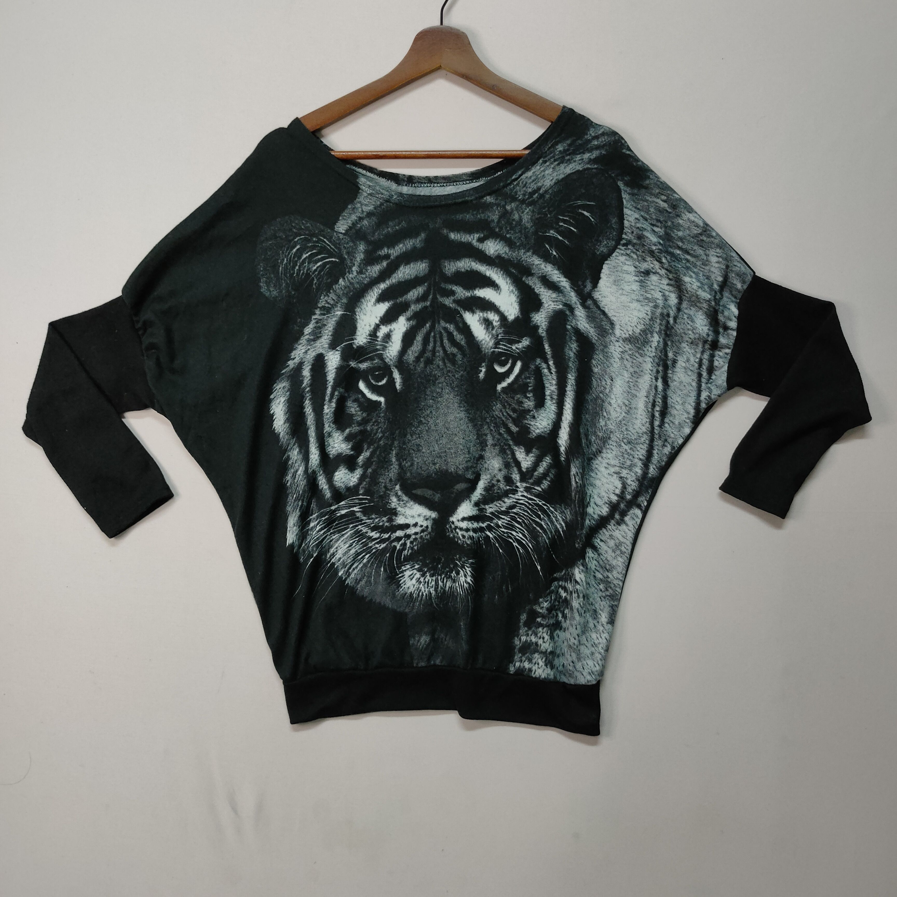 Habitat VINTAGE UNBRANDED Tiger Logo LONG SLEEVE SHIRT Size US L / EU 52-54 / 3 - 5 Thumbnail