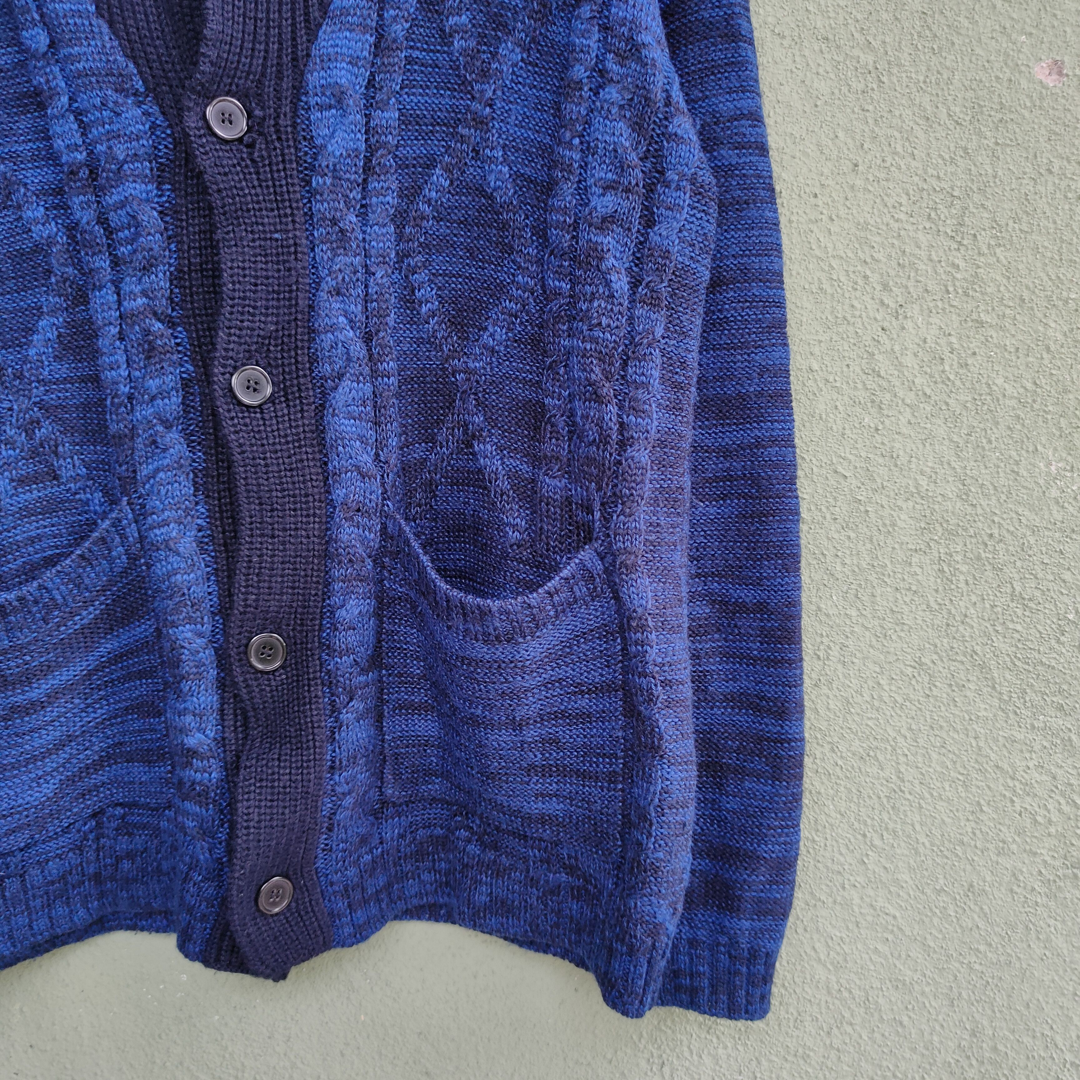 Aran Isles Knitwear Vintage J.N.R.D Blue Colours Cardigan Knitwear Size US M / EU 48-50 / 2 - 2 Thumbnail