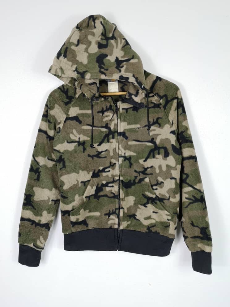 Carhartt 🔥CARHARTT CAMO FLEECE-HOODIES JACKET-GK39 Size US M / EU 48-50 / 2 - 2 Thumbnail