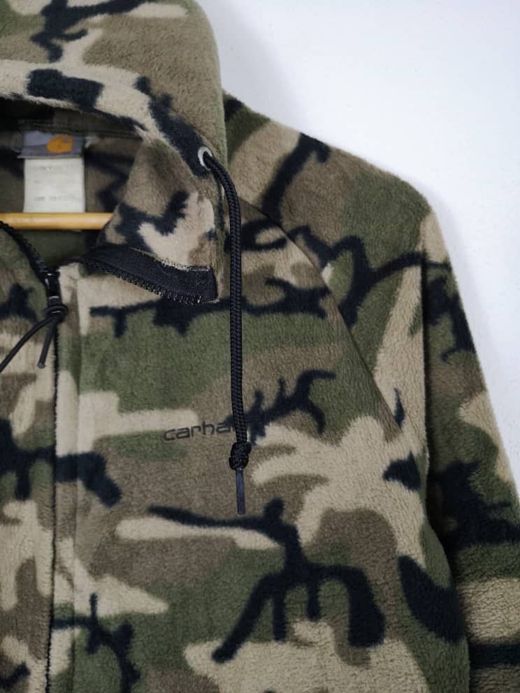 Carhartt 🔥CARHARTT CAMO FLEECE-HOODIES JACKET-GK39 Size US M / EU 48-50 / 2 - 5 Thumbnail