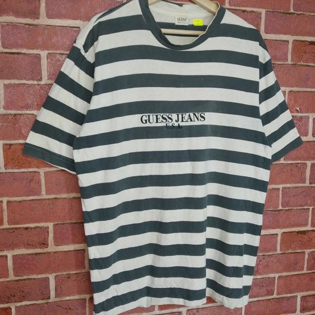 Guess Vintage OG Guess Jeans USA Stripes Style Logo Shirt Size US L / EU 52-54 / 3 - 3 Thumbnail