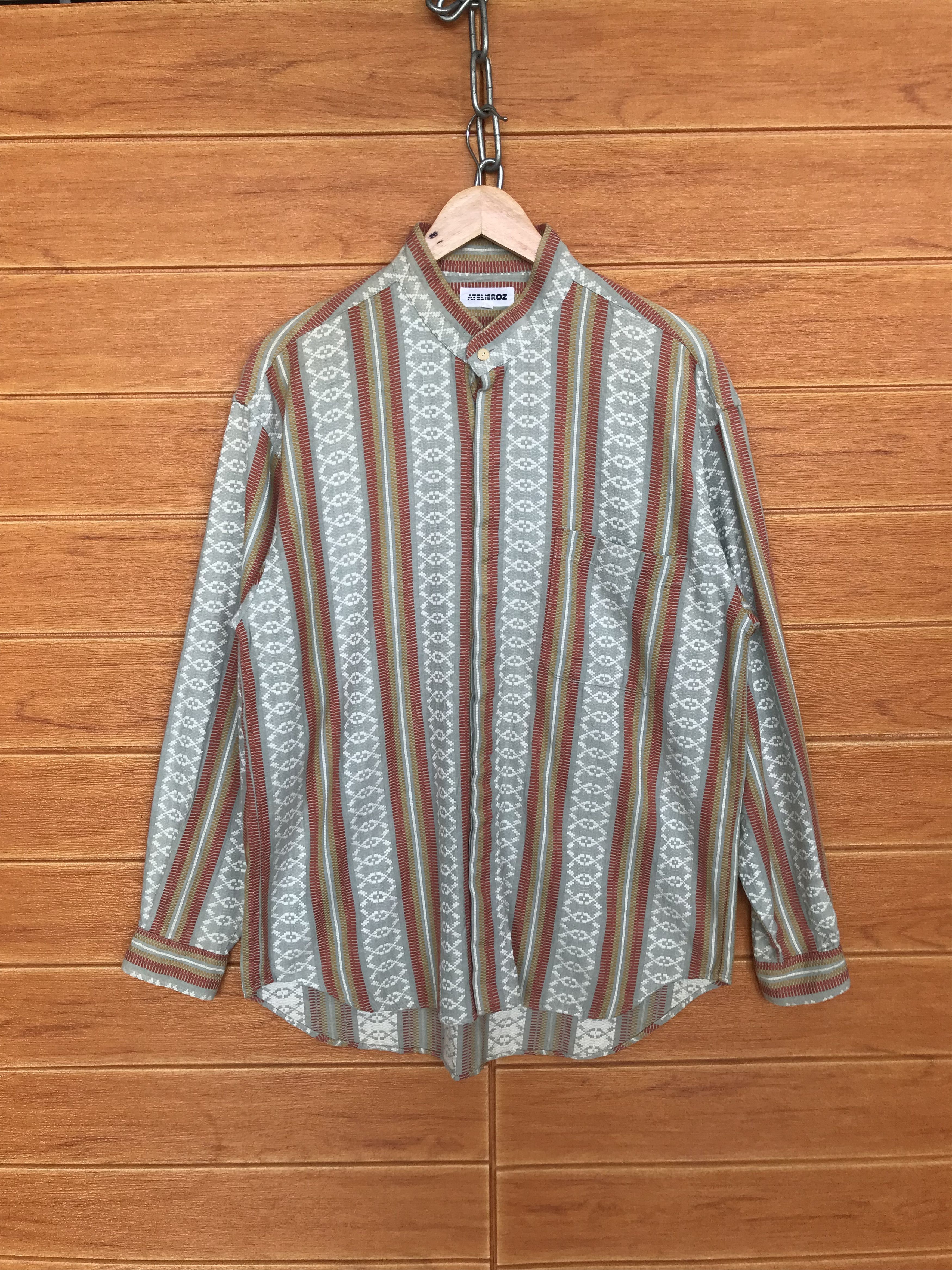 Japanese Brand Japanese ATELIEROZ American Native Mandarin Collar Shirt Size US L / EU 52-54 / 3 - 2 Thumbnail