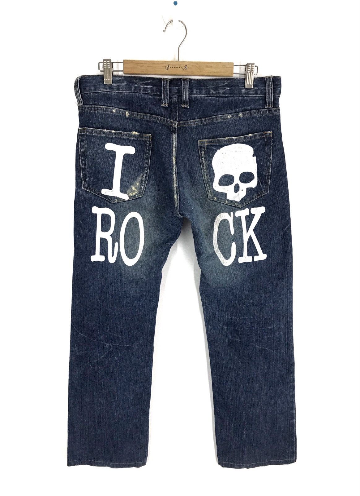 Hysteric Glamour Japanese Brand I SKULL ROCK Distressed inspired number Nine Size US 33 - 1 Thumbnail