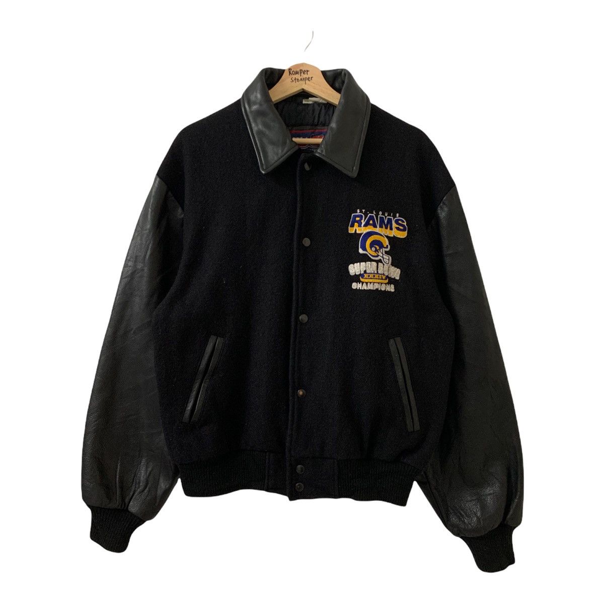 Vintage Vintage Super Bowl Champion Wool Leather Varsity Jacket Size US M / EU 48-50 / 2 - 2 Thumbnail