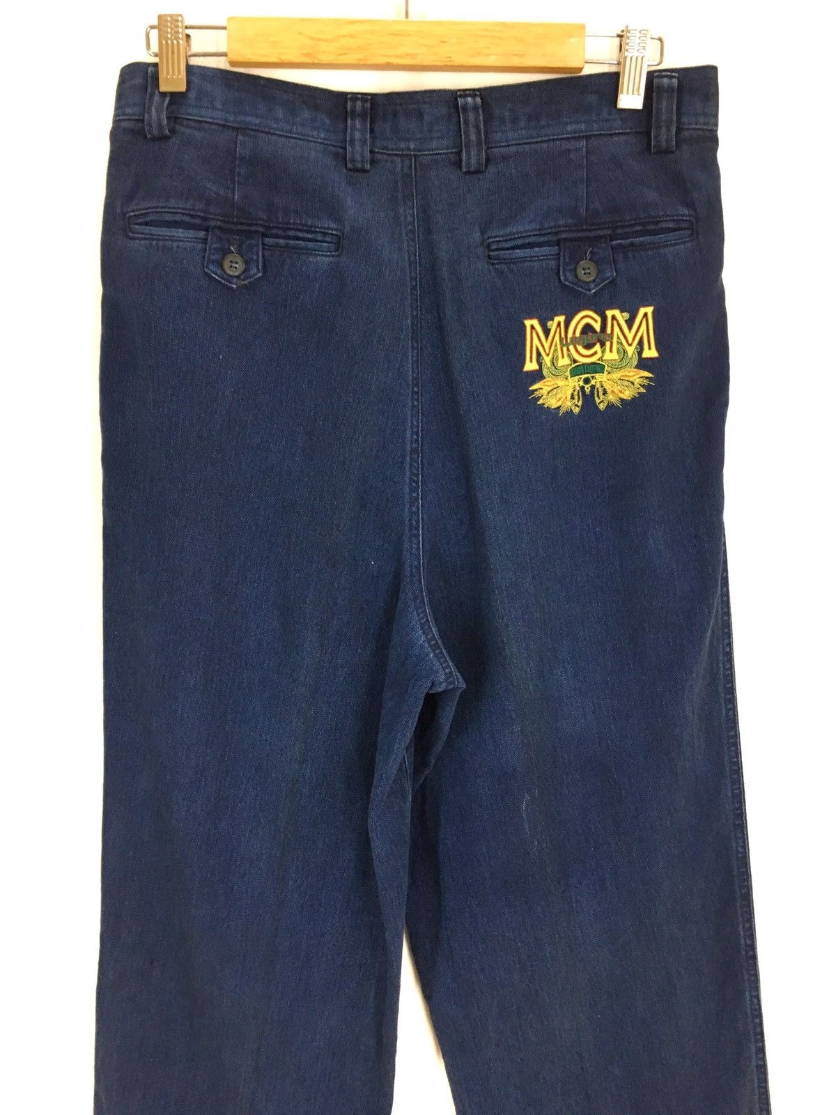 MCM Vintage MCM Embroidered Back Pocket Baggy Denim Pants Size US 30 / EU 46 - 2 Thumbnail