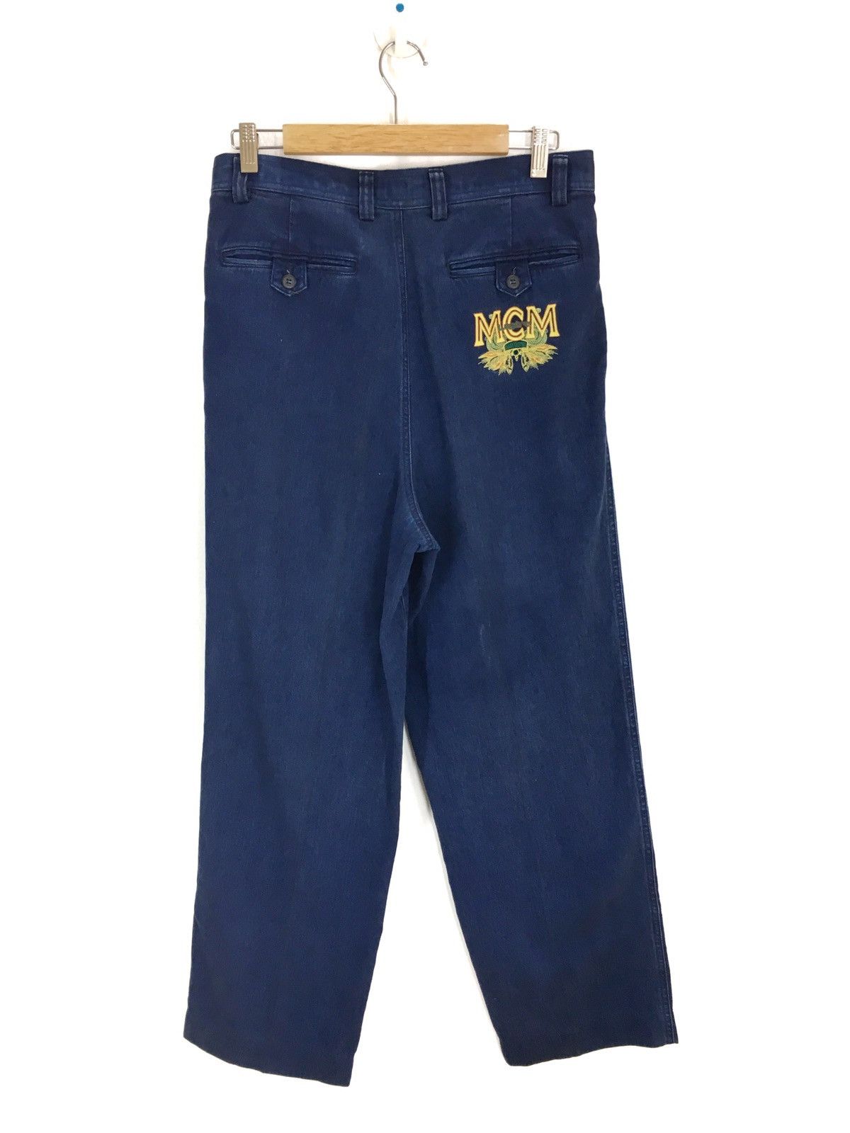 MCM Vintage MCM Embroidered Back Pocket Baggy Denim Pants Size US 30 / EU 46 - 3 Thumbnail
