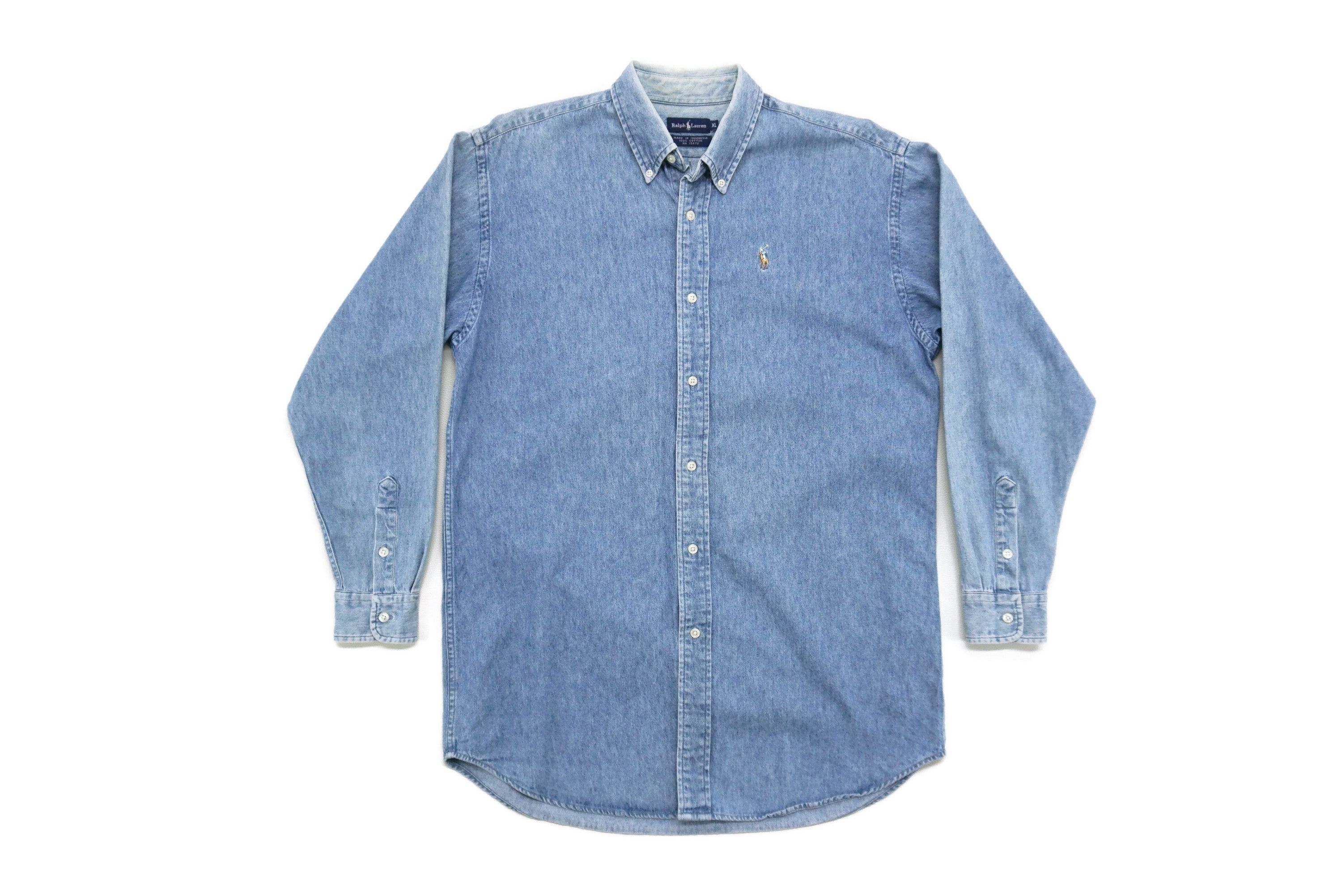 Ralph Lauren Size XL Ralph Lauren Distressed Workwear Faded Wash Denim Size US XL / EU 56 / 4 - 1 Thumbnail