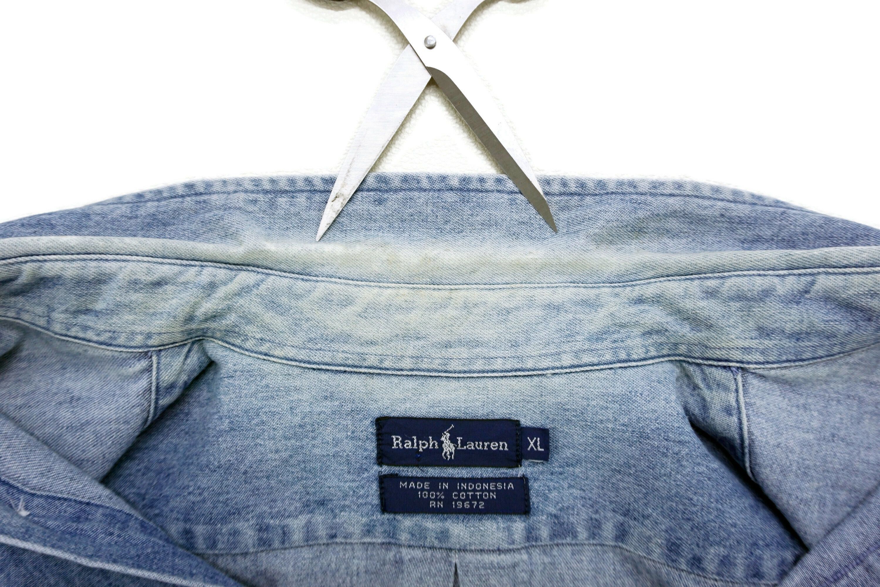 Ralph Lauren Size XL Ralph Lauren Distressed Workwear Faded Wash Denim Size US XL / EU 56 / 4 - 7 Thumbnail