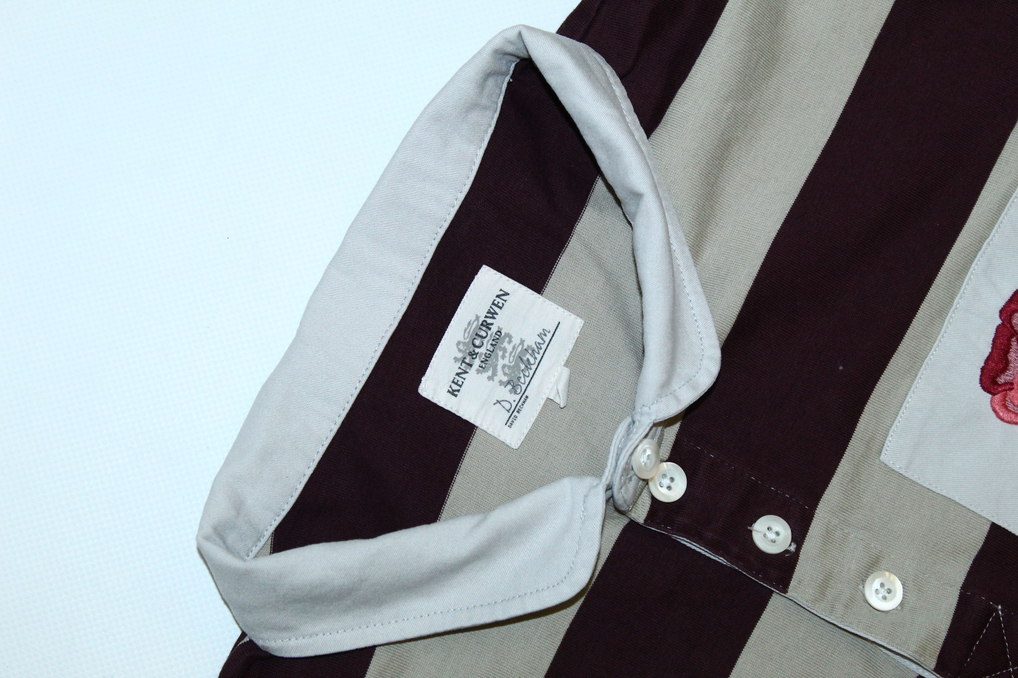 David Beckham × Kent & Curwen Kent & Curwen x David Beckham Rose Logo Striped Rugby Shirt Size US M / EU 48-50 / 2 - 4 Thumbnail
