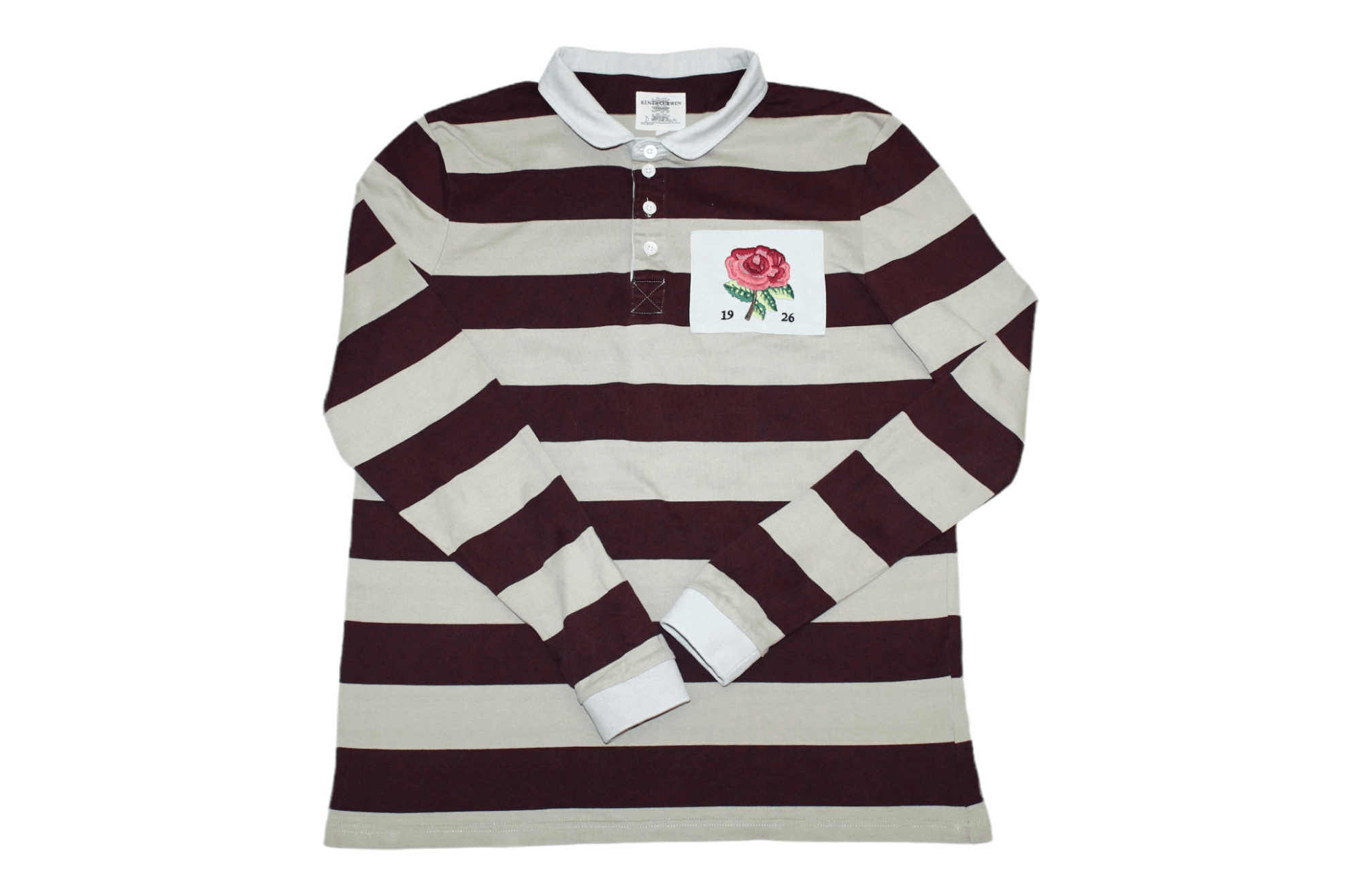 David Beckham Kent & Curwen x David Beckham Rose Logo Striped Rugby Shirt Size US M / EU 48-50 / 2 - 1 Preview