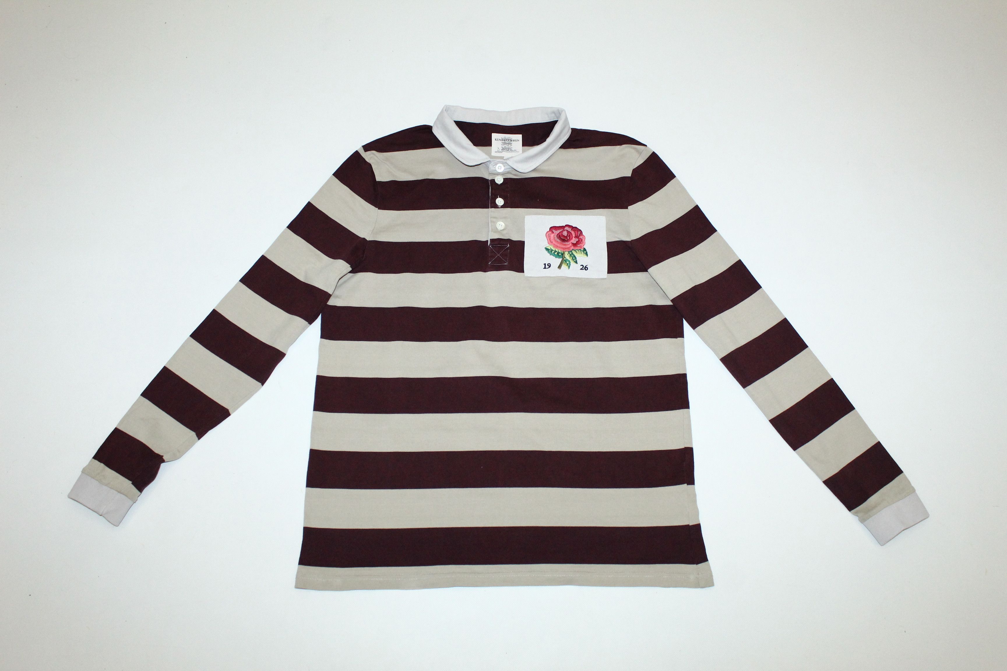 David Beckham × Kent & Curwen Kent & Curwen x David Beckham Rose Logo Striped Rugby Shirt Size US M / EU 48-50 / 2 - 2 Thumbnail