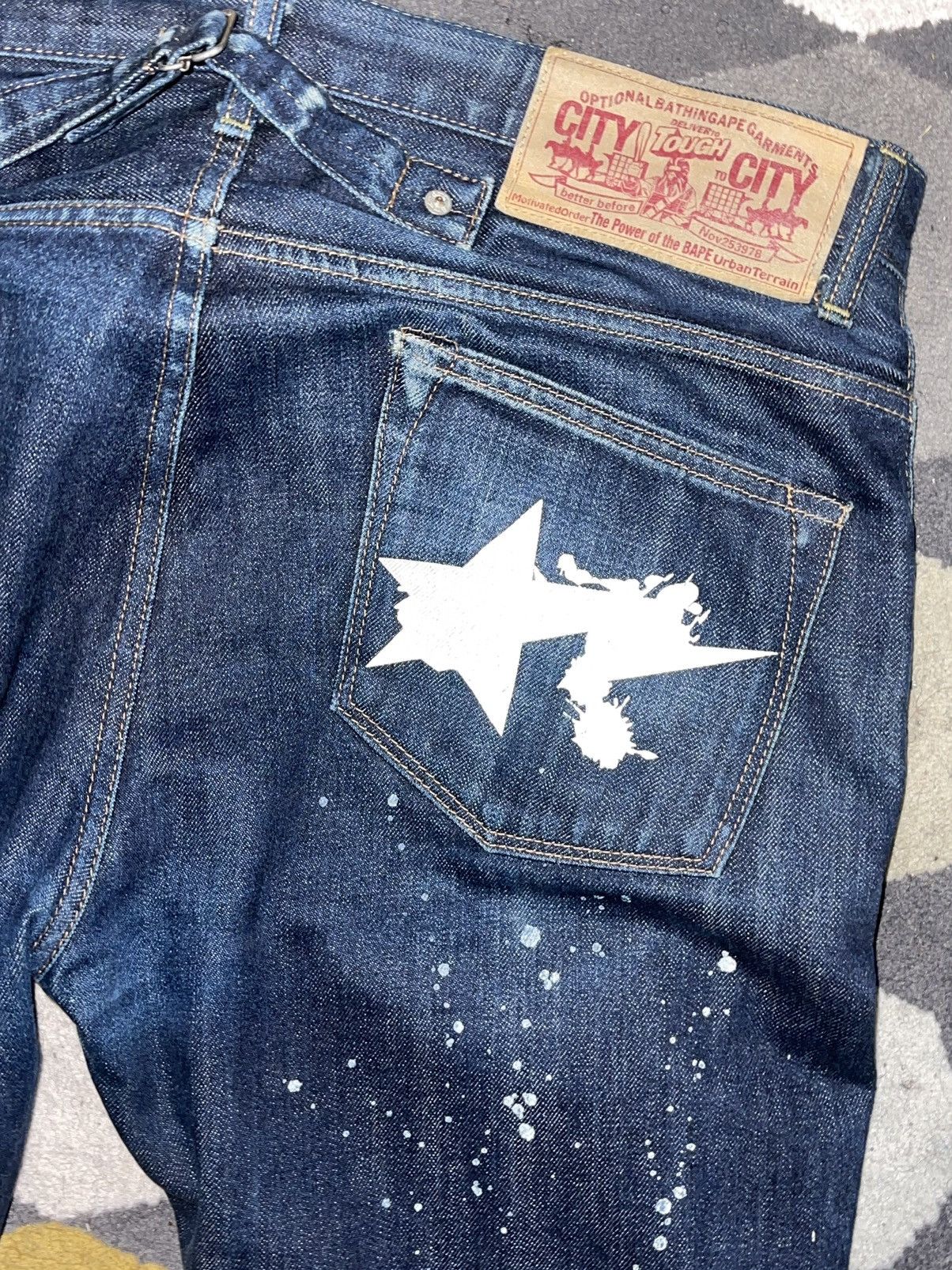 Bape Bape Paint Splatter Denim Size US 32 / EU 48 - 4 Thumbnail