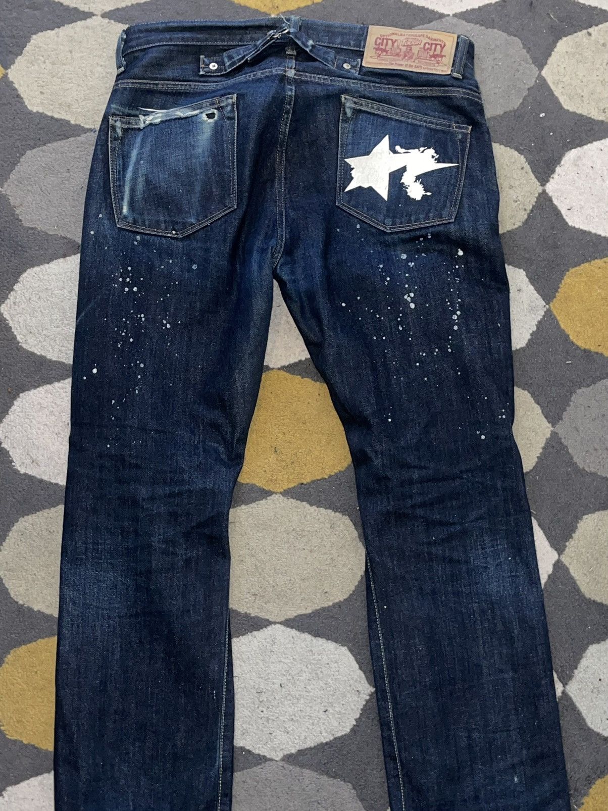 Bape Bape Paint Splatter Denim Size US 32 / EU 48 - 2 Thumbnail