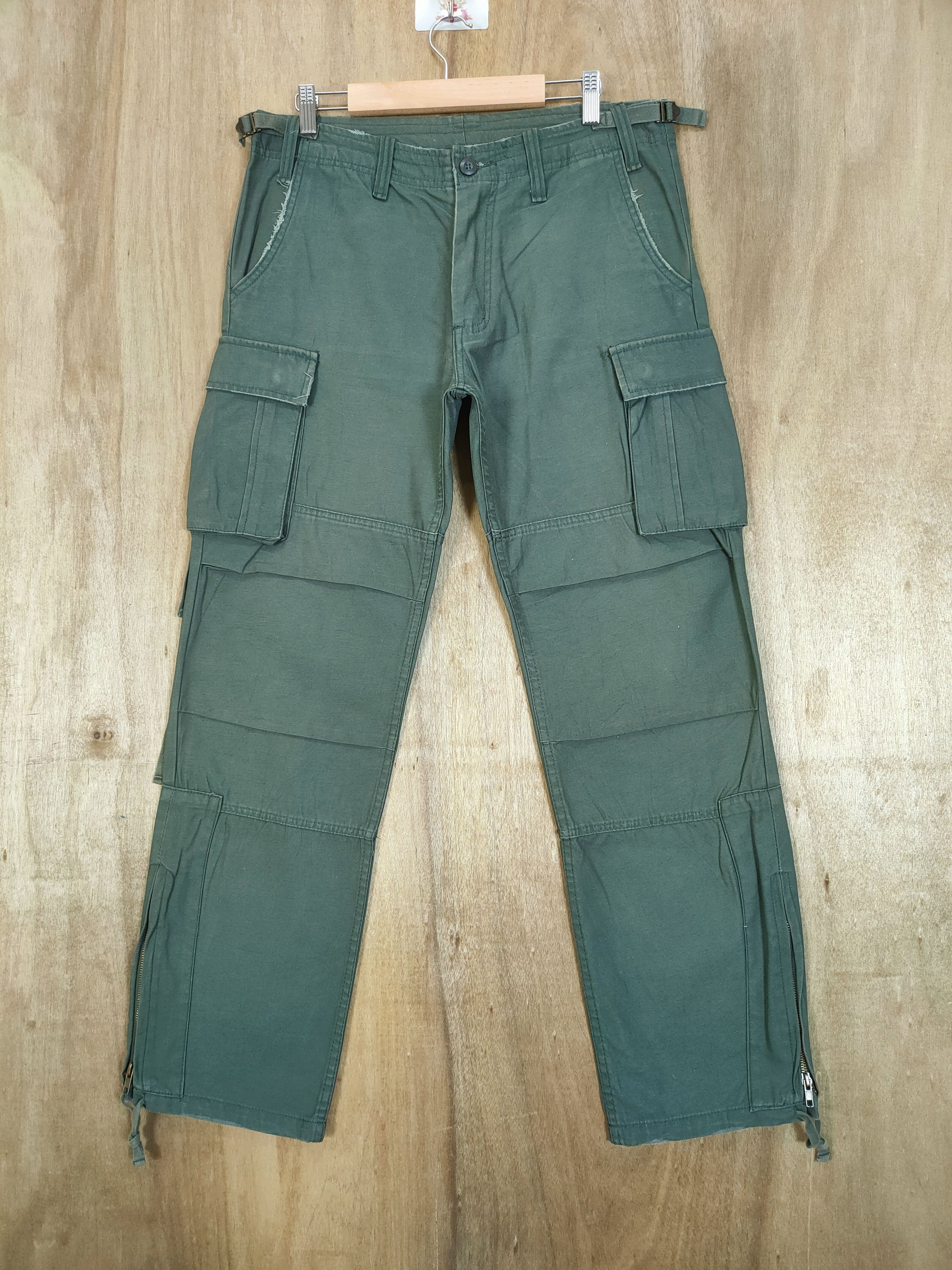 Japanese Brand × Vintage VINTAGE JAPANESE FADED GREEN BONDAGE CARGO PANT Size US 33 - 8 Thumbnail