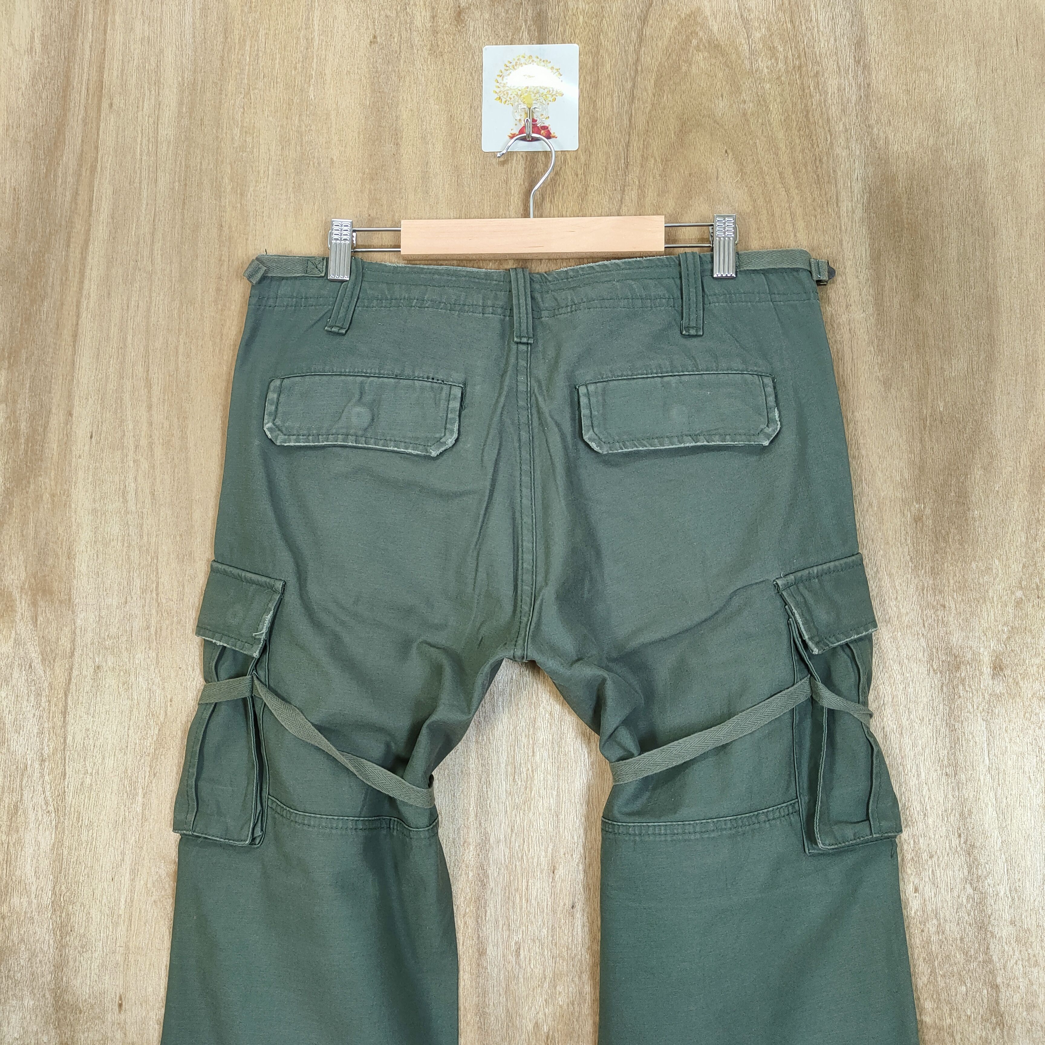 Japanese Brand × Vintage VINTAGE JAPANESE FADED GREEN BONDAGE CARGO PANT Size US 33 - 5 Thumbnail