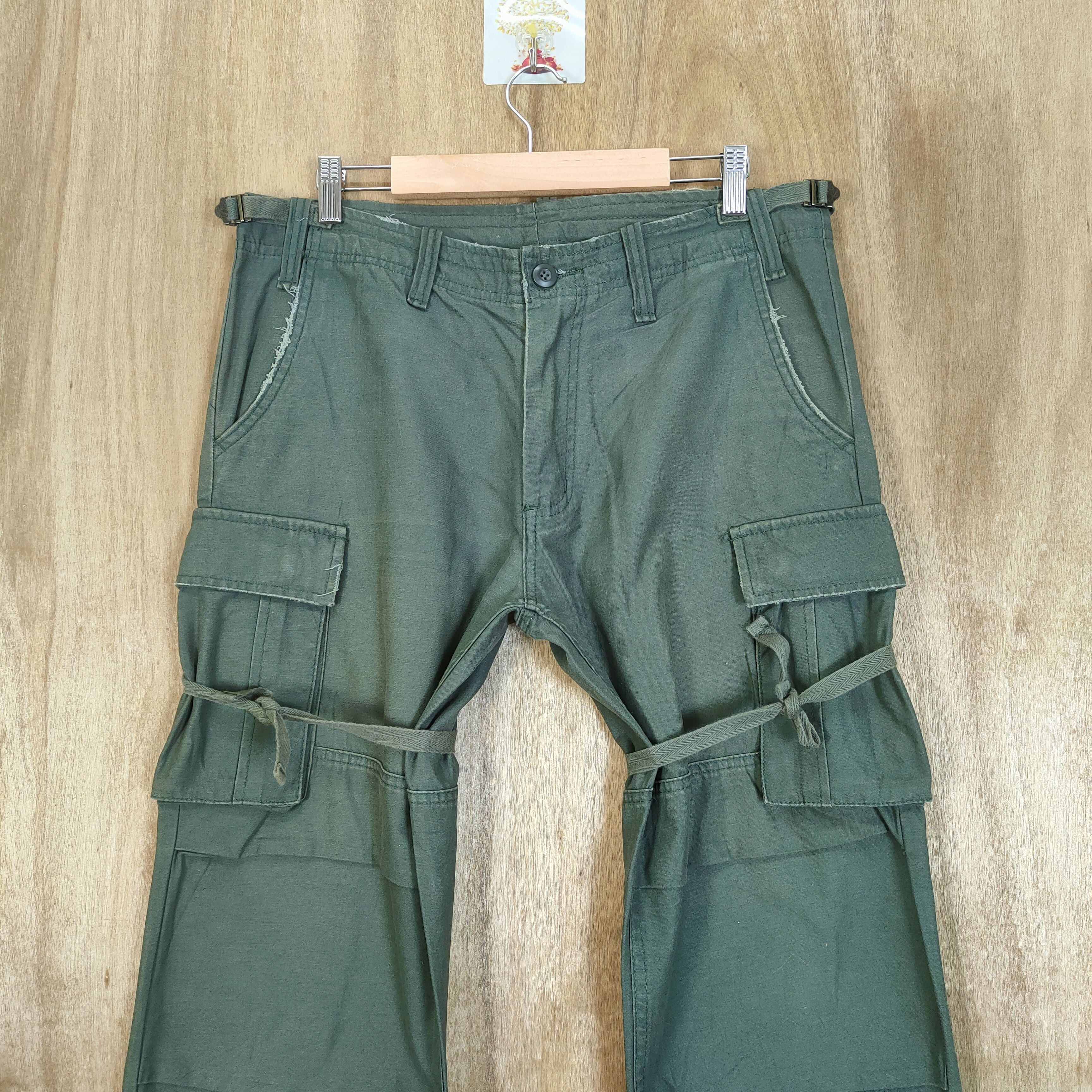 Japanese Brand × Vintage VINTAGE JAPANESE FADED GREEN BONDAGE CARGO PANT Size US 33 - 2 Thumbnail