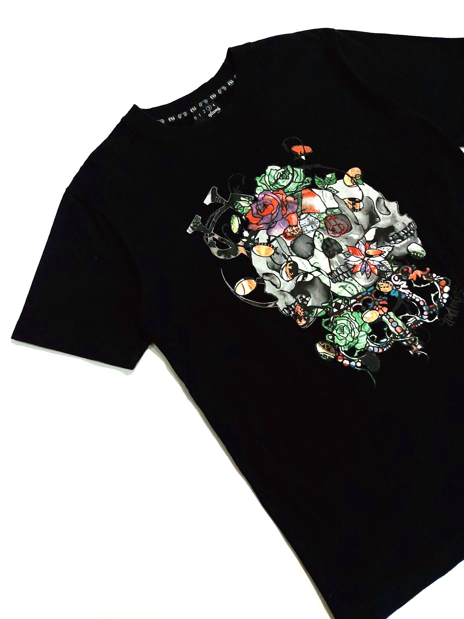 Japanese Brand RARE! GLAMB SKULLS GLITTER BIG PRINT GRAPHIC TEE Size US M / EU 48-50 / 2 - 4 Thumbnail