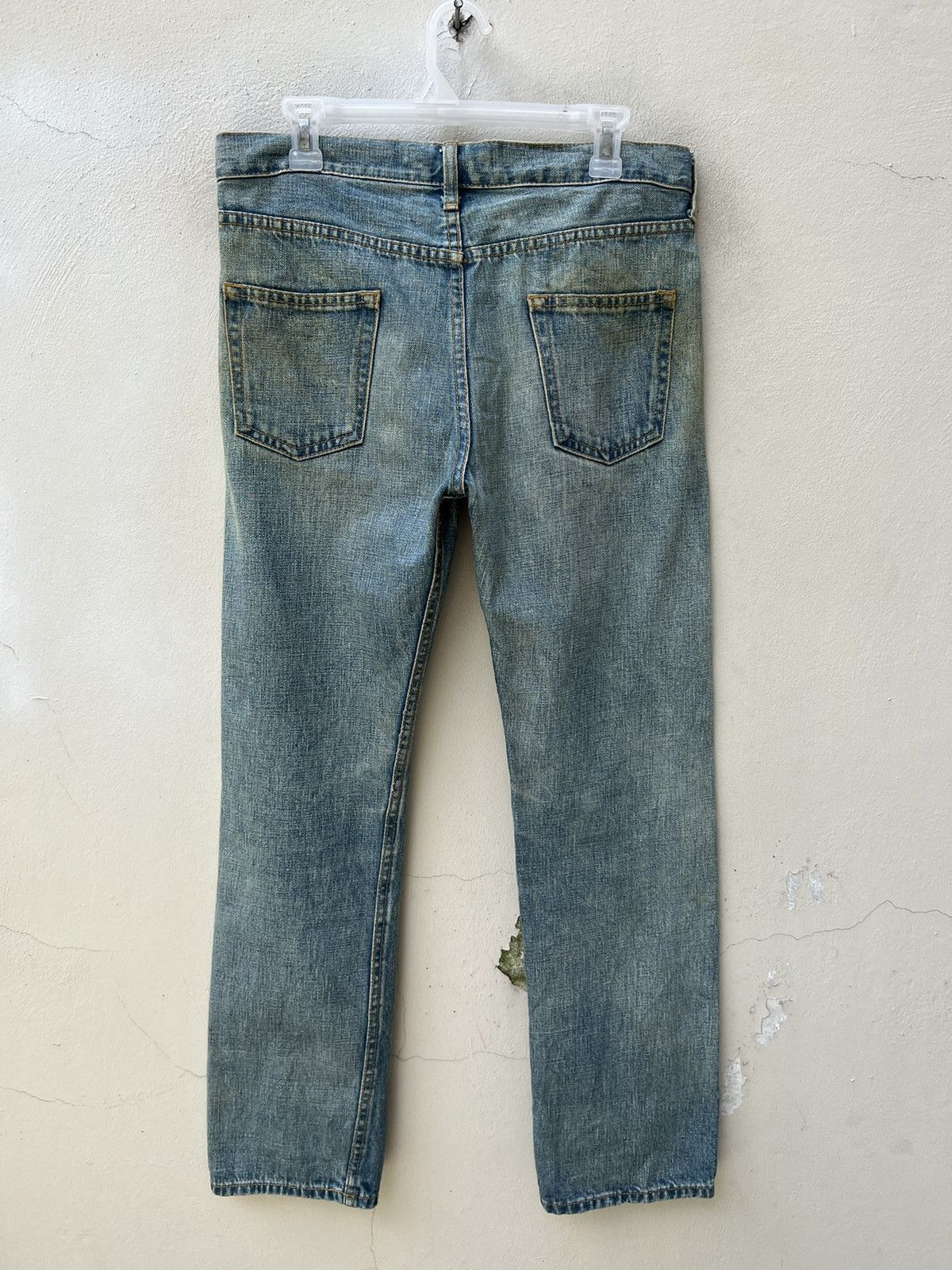 Comme des Garcons Vintage 2004 Junya Watanabe CDG Selvedge Denim Mudded Jeans Size US 31 - 16 Thumbnail