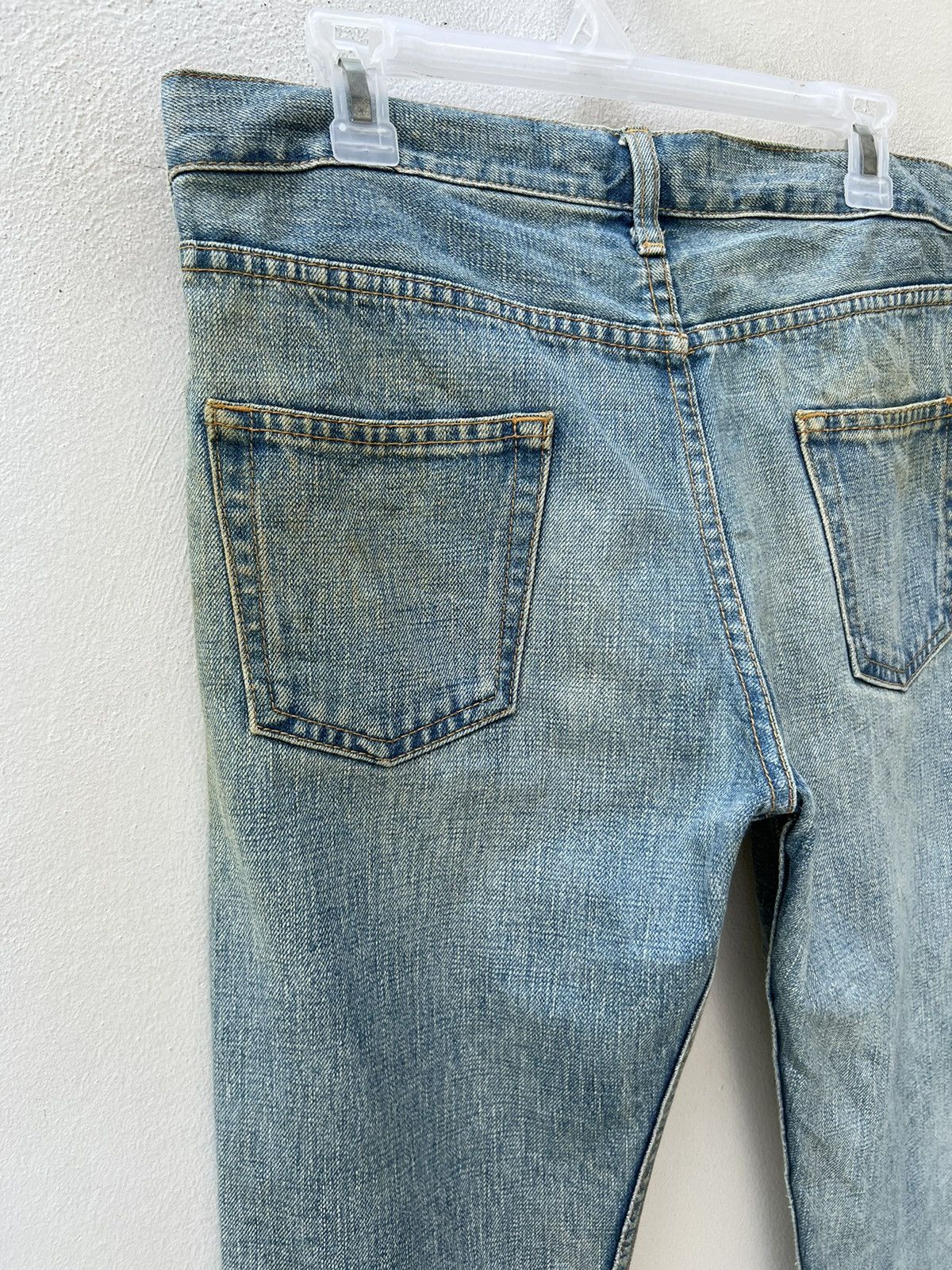Comme des Garcons Vintage 2004 Junya Watanabe CDG Selvedge Denim Mudded Jeans Size US 31 - 18 Thumbnail