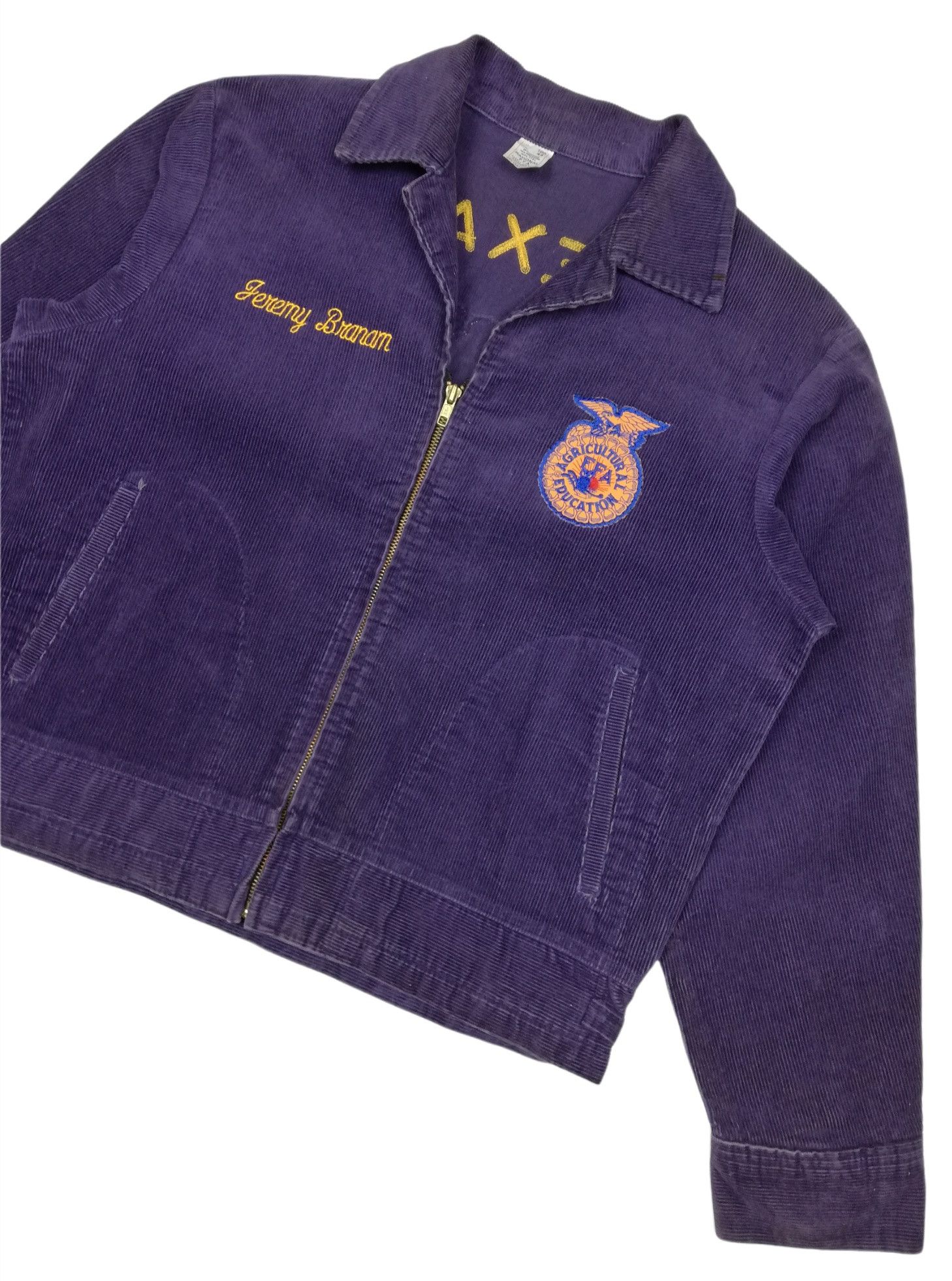 Vintage 🔥Agricultural FFA Education Corduroy Jacket Chain Stitched Size US L / EU 52-54 / 3 - 5 Thumbnail