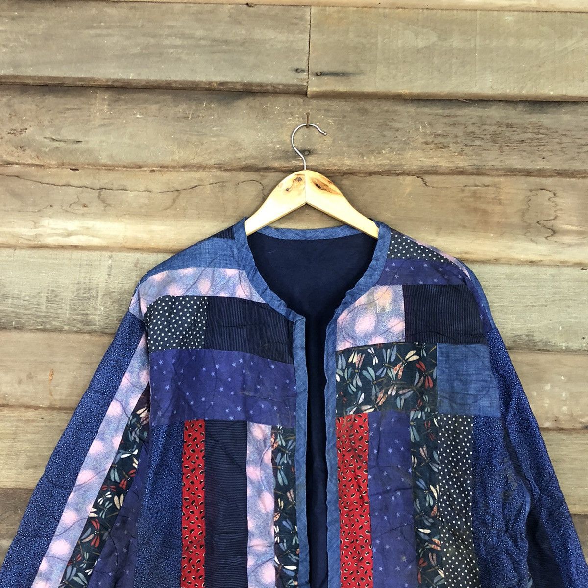 Japanese Brand Vintage Japan Patchwork Blue cardigan streetwear #3177 Size US L / EU 52-54 / 3 - 9 Thumbnail