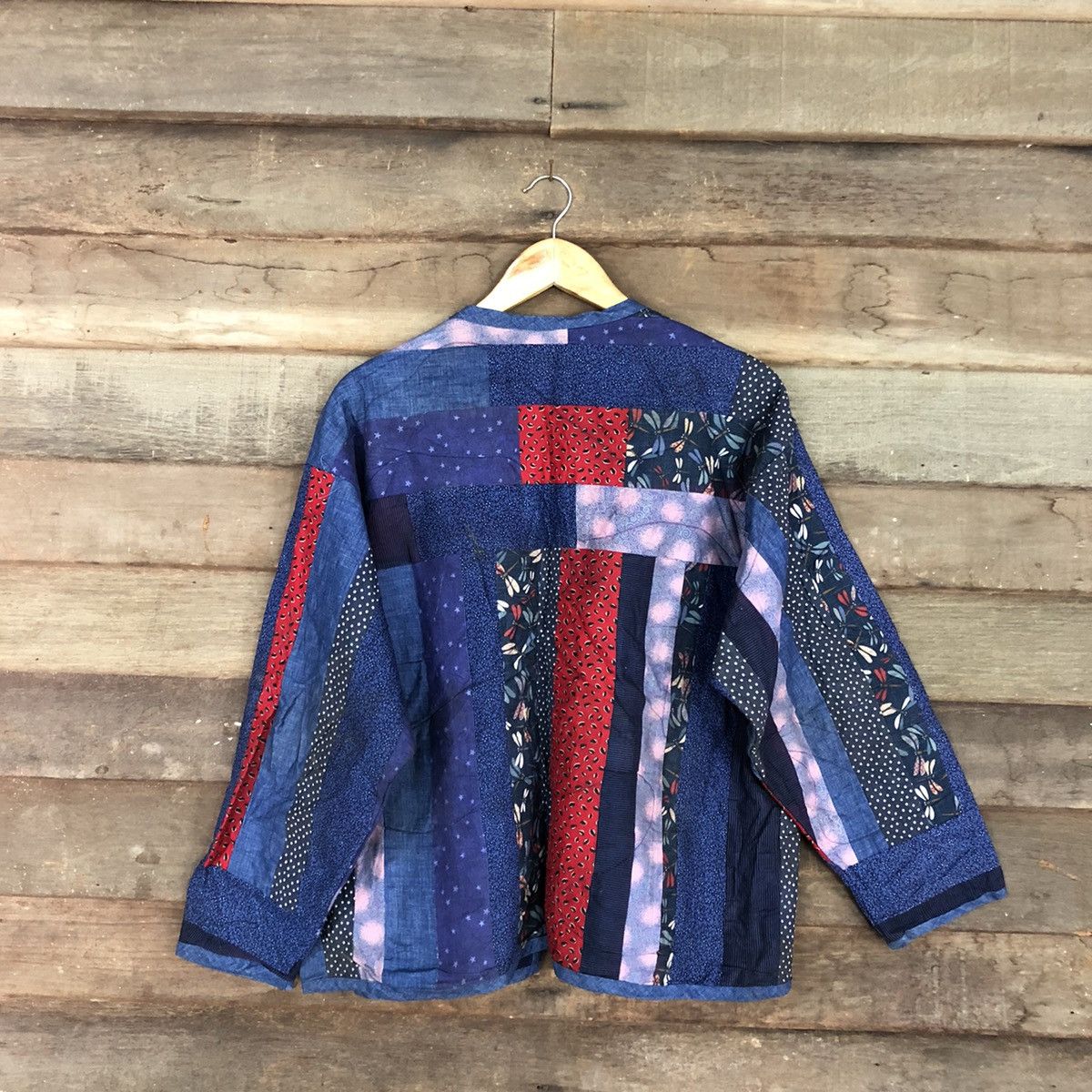 Japanese Brand Vintage Japan Patchwork Blue cardigan streetwear #3177 Size US L / EU 52-54 / 3 - 10 Thumbnail
