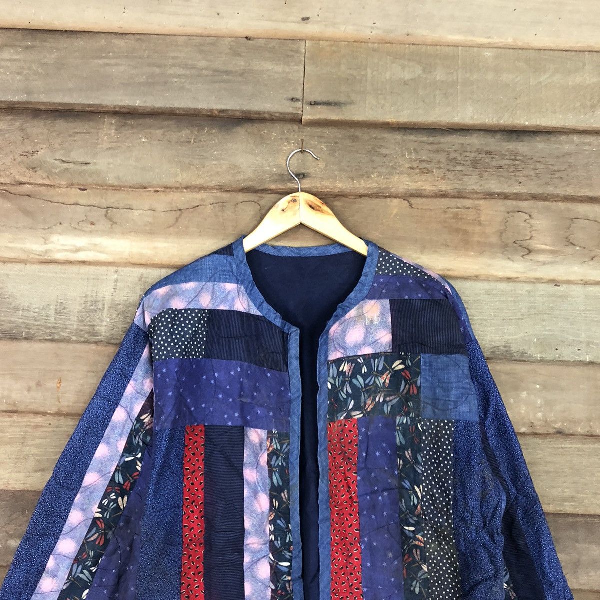 Japanese Brand Vintage Japan Patchwork Blue cardigan streetwear #3177 Size US L / EU 52-54 / 3 - 2 Thumbnail