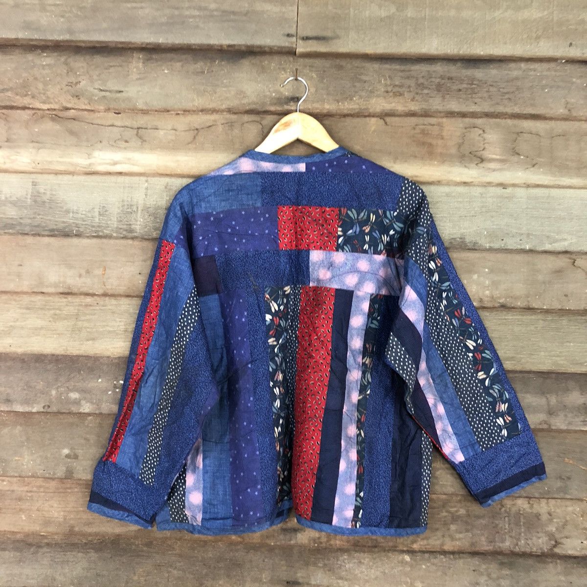Japanese Brand Vintage Japan Patchwork Blue cardigan streetwear #3177 Size US L / EU 52-54 / 3 - 12 Thumbnail