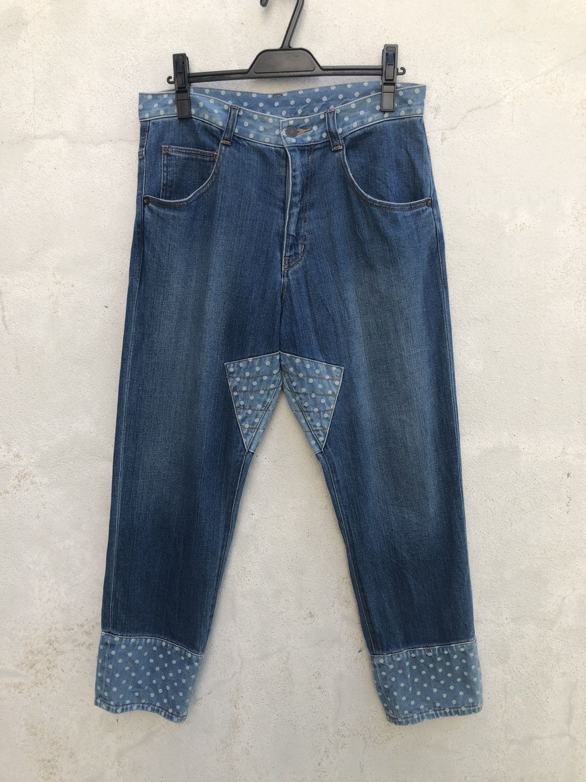 image of Frapbois Japan Patched Denim Cropped Pant, Men's (Size 31)
