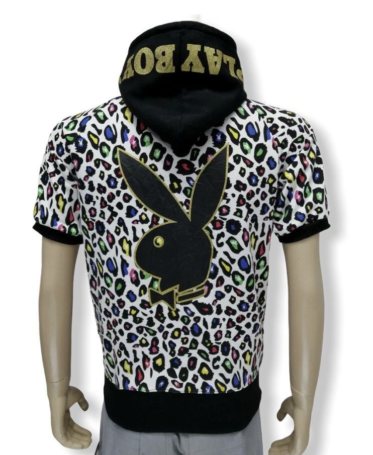 🔥RARE!🔥PLAYBOY Big Bunny Multicolor Shortsleeve Hoodie