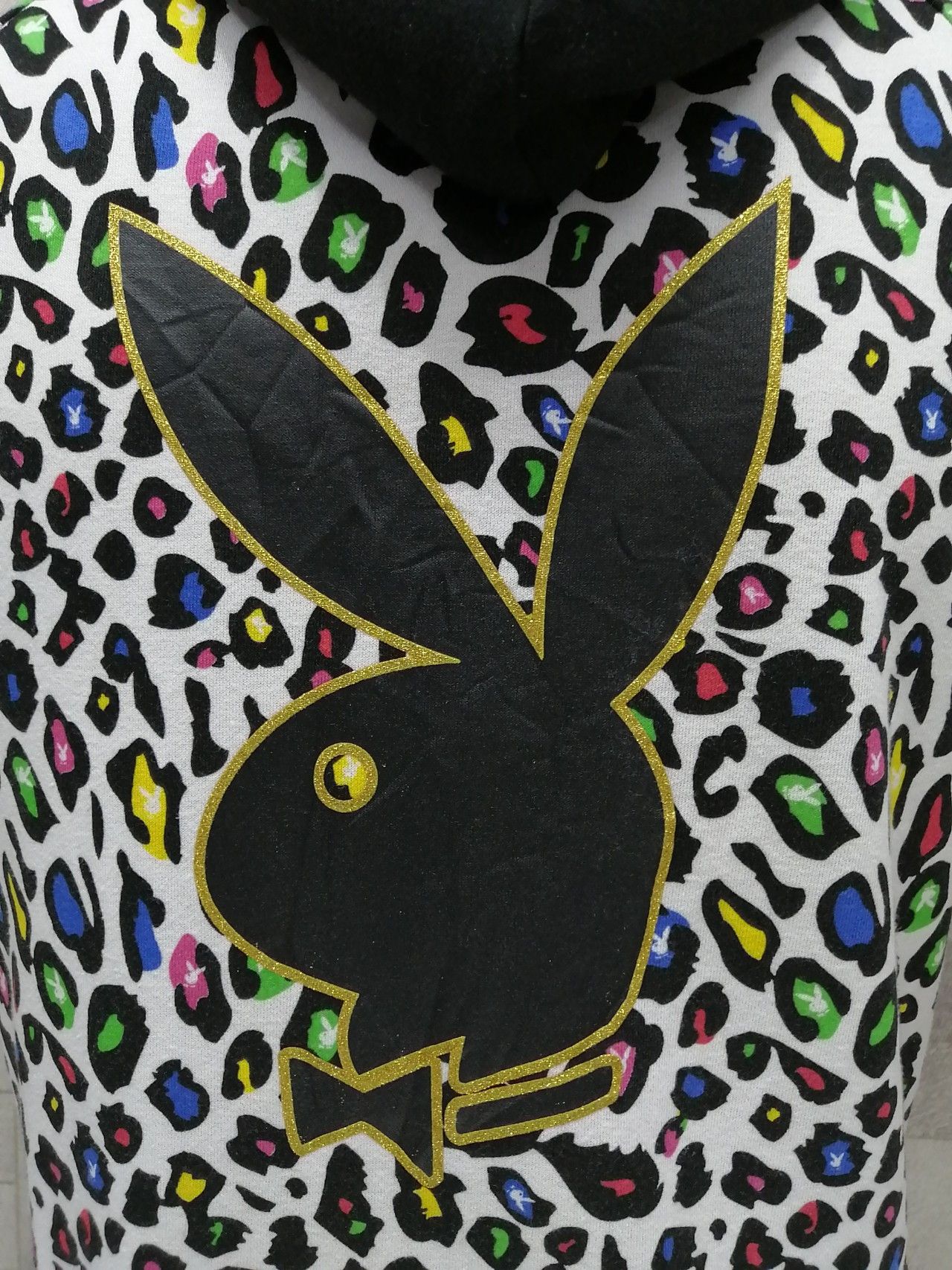 Playboy 🔥RARE!🔥PLAYBOY Big Bunny Multicolor Shortsleeve Hoodie Size US S / EU 44-46 / 1 - 3 Thumbnail
