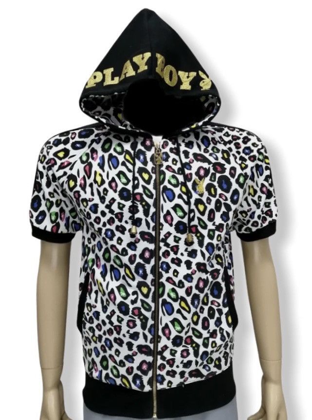 Playboy 🔥RARE!🔥PLAYBOY Big Bunny Multicolor Shortsleeve Hoodie Size US S / EU 44-46 / 1 - 2 Thumbnail