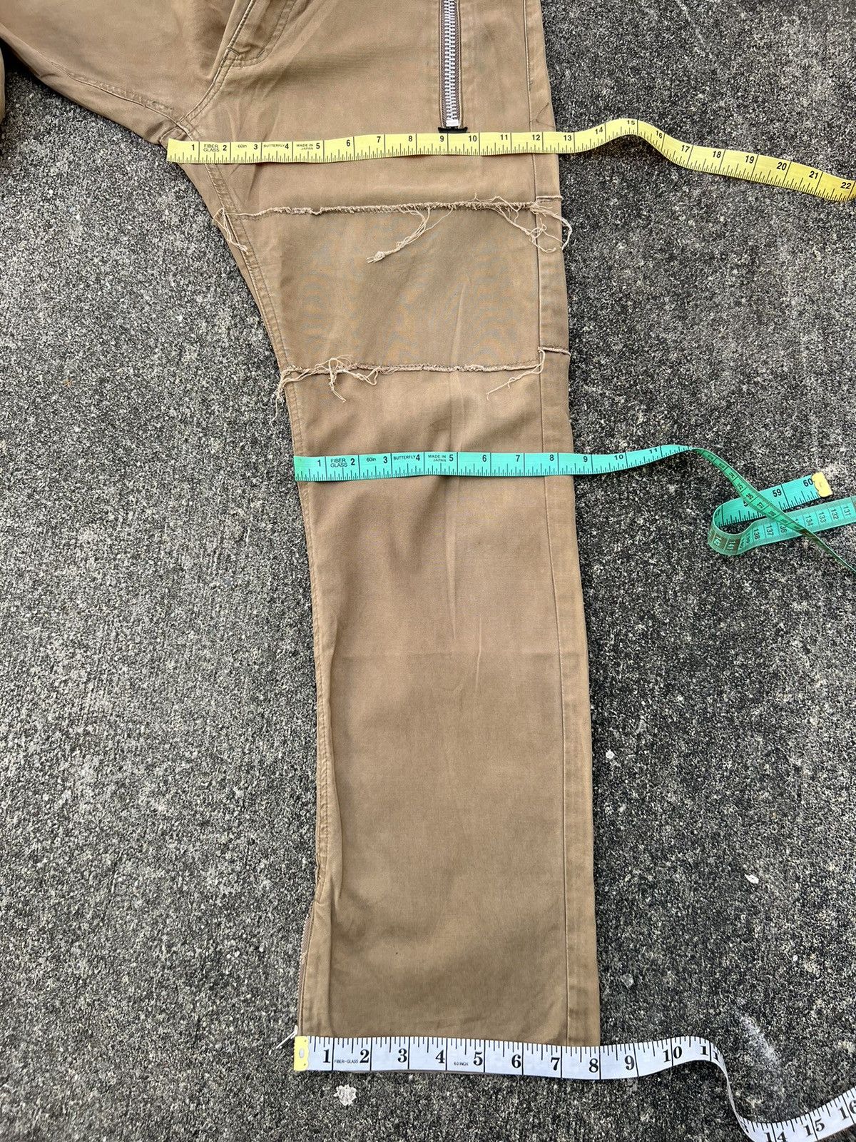 Vintage UNTOLD Japan Distressed Rips Khaki Cropped Trouser Pant Size US 31 - 3 Thumbnail