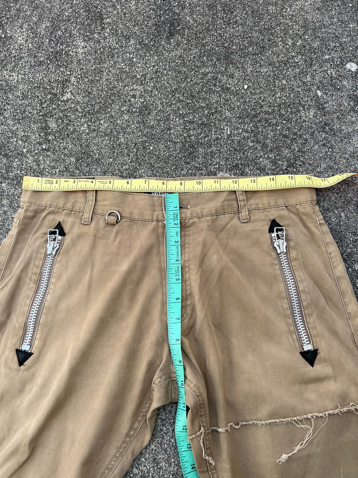 Vintage UNTOLD Japan Distressed Rips Khaki Cropped Trouser Pant Size US 31 - 2 Thumbnail
