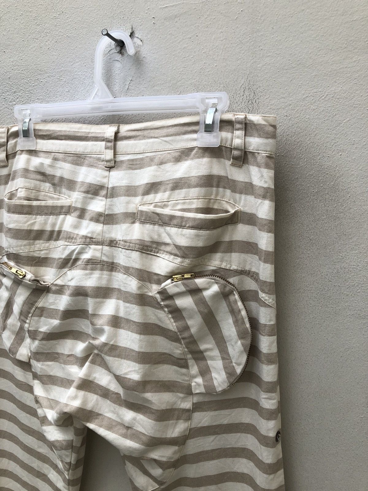 Vintage The Candy Japan Border Striped Cropped Pant Drop Crotch Size US 31 - 17 Thumbnail