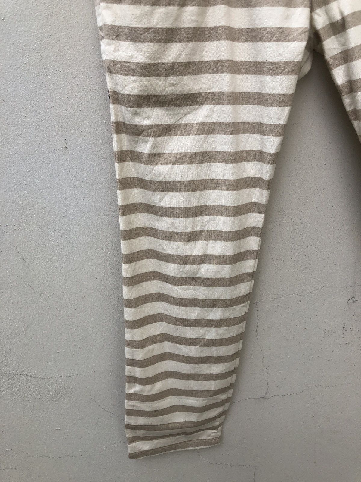 Vintage The Candy Japan Border Striped Cropped Pant Drop Crotch Size US 31 - 10 Thumbnail